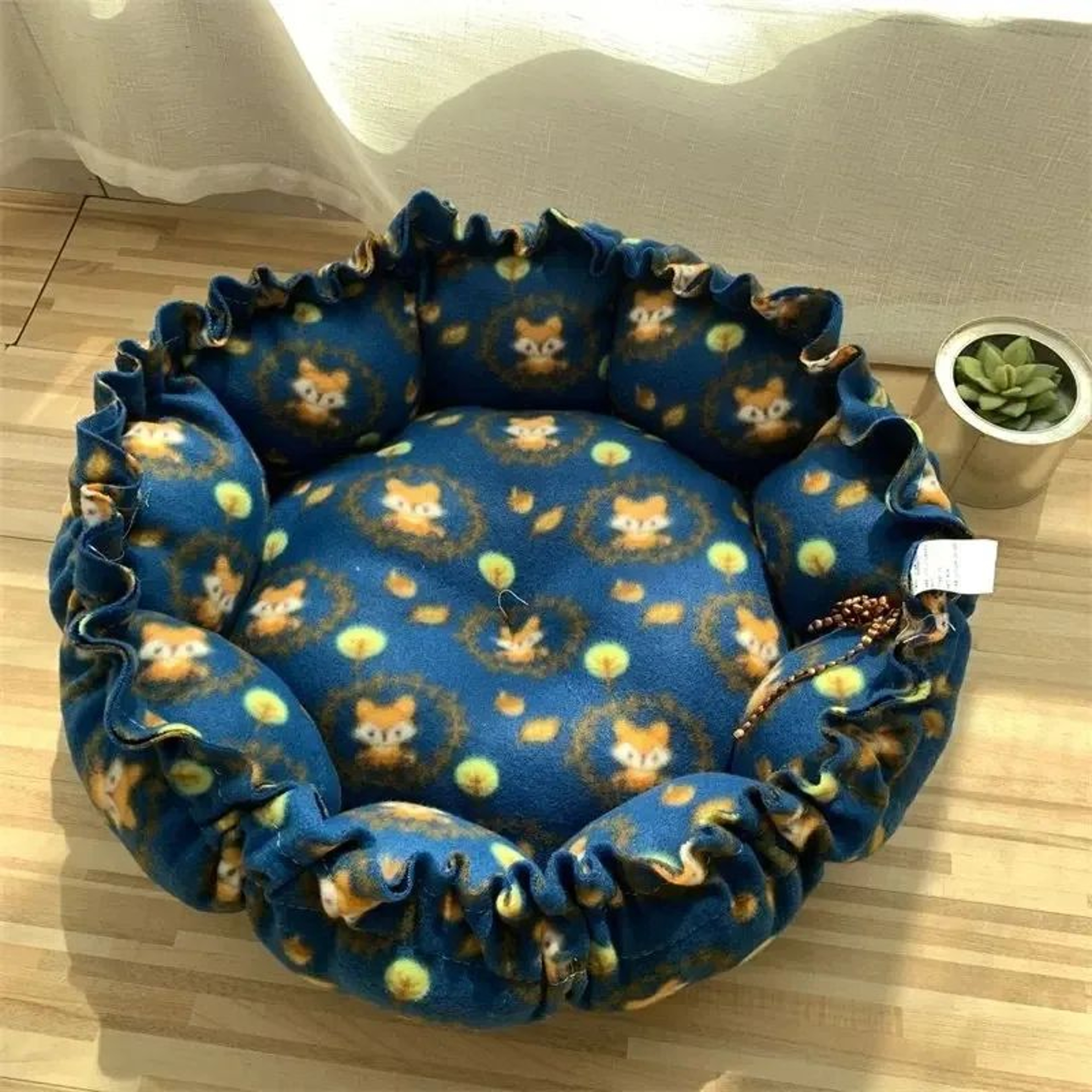 Plush Cat Bed Basket House  Cozy Pet Sleeping Habitat For Cats Kittens  Small Dogs 8