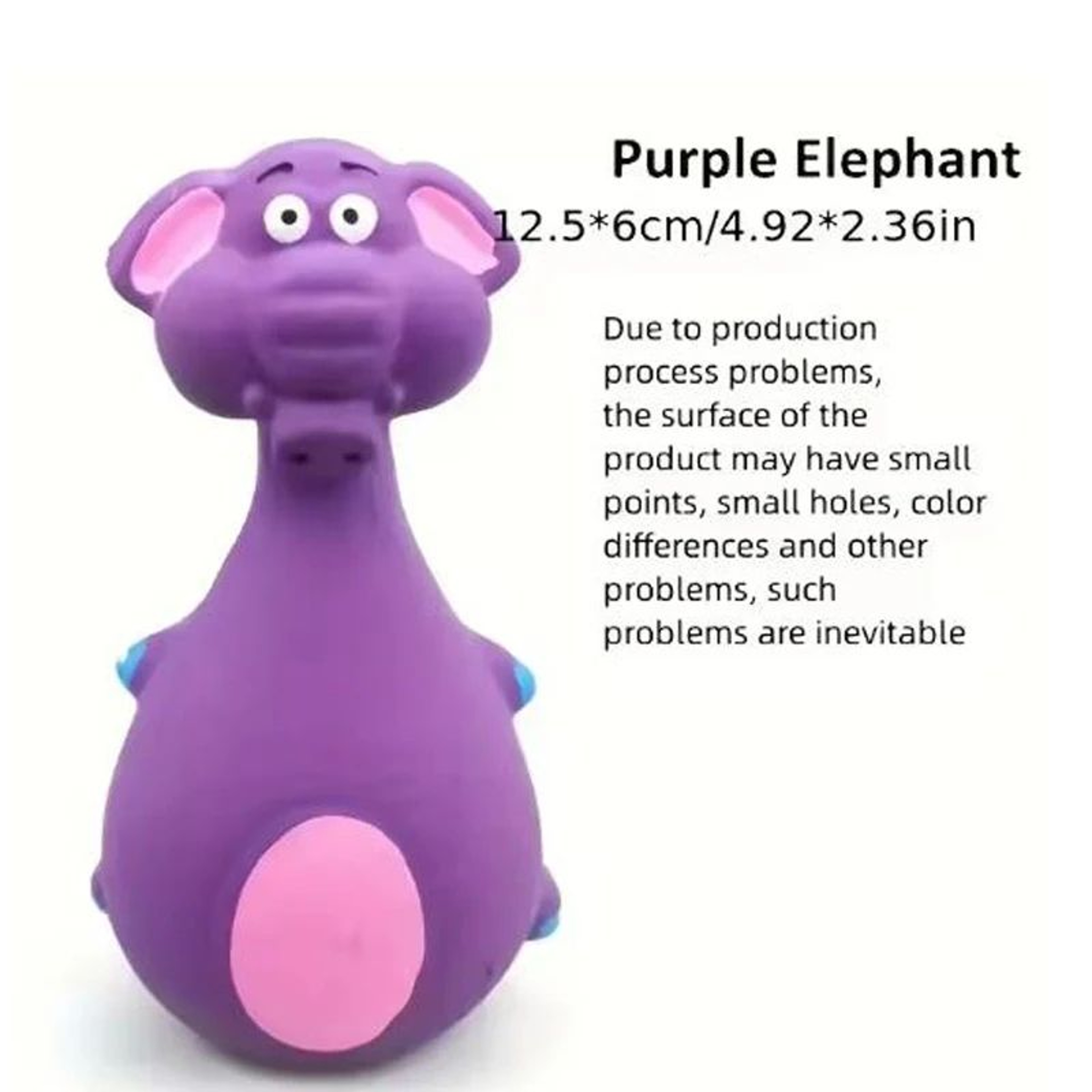 Squeaky Latex Dog Toy  BiteResistant Elephant  Cow Chew Toy For Small And Large Dogs 8