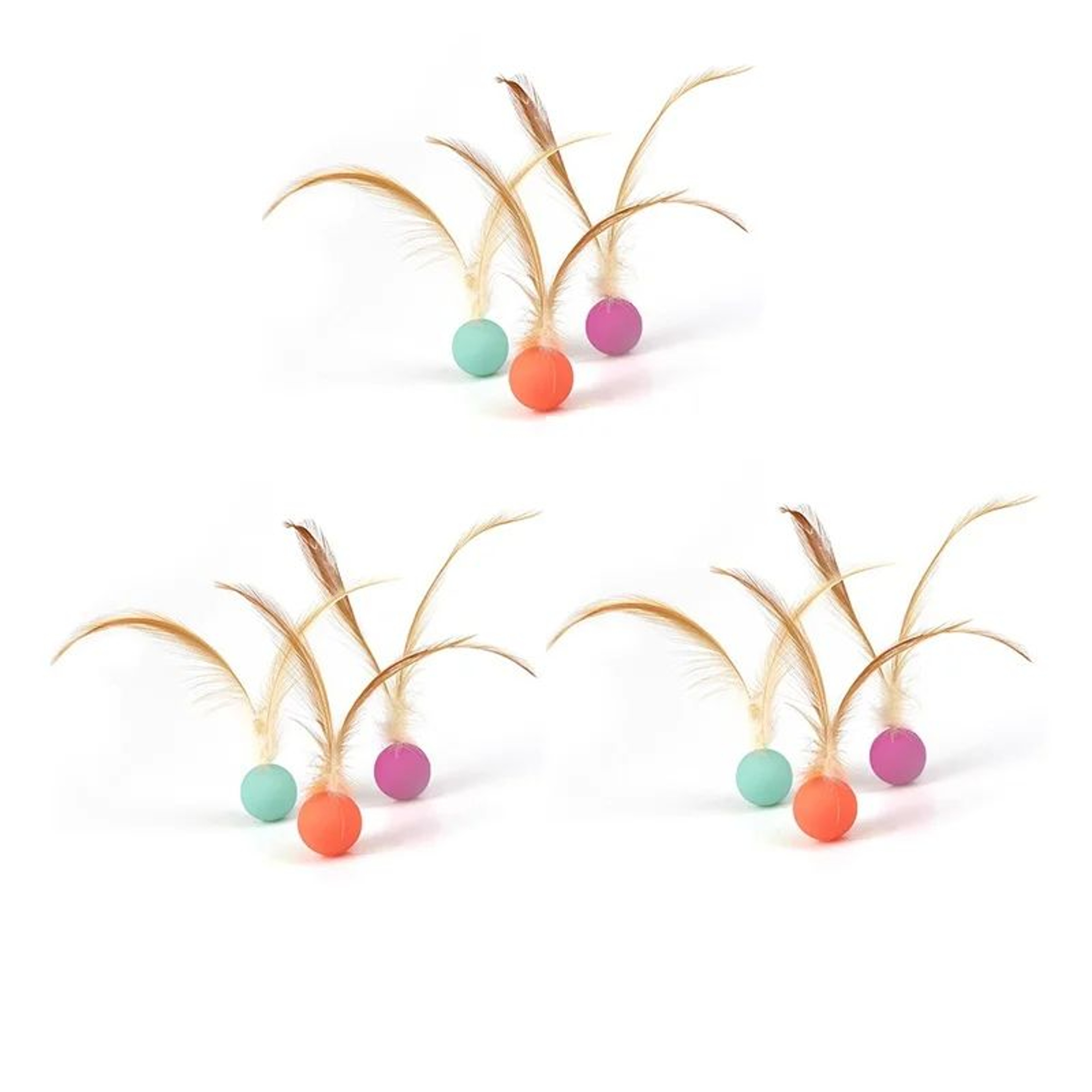Interactive Feather Bounce Ball Pet Toy  Elastic Hunting Ball For Cats  Dogs With Feather Teaser 4