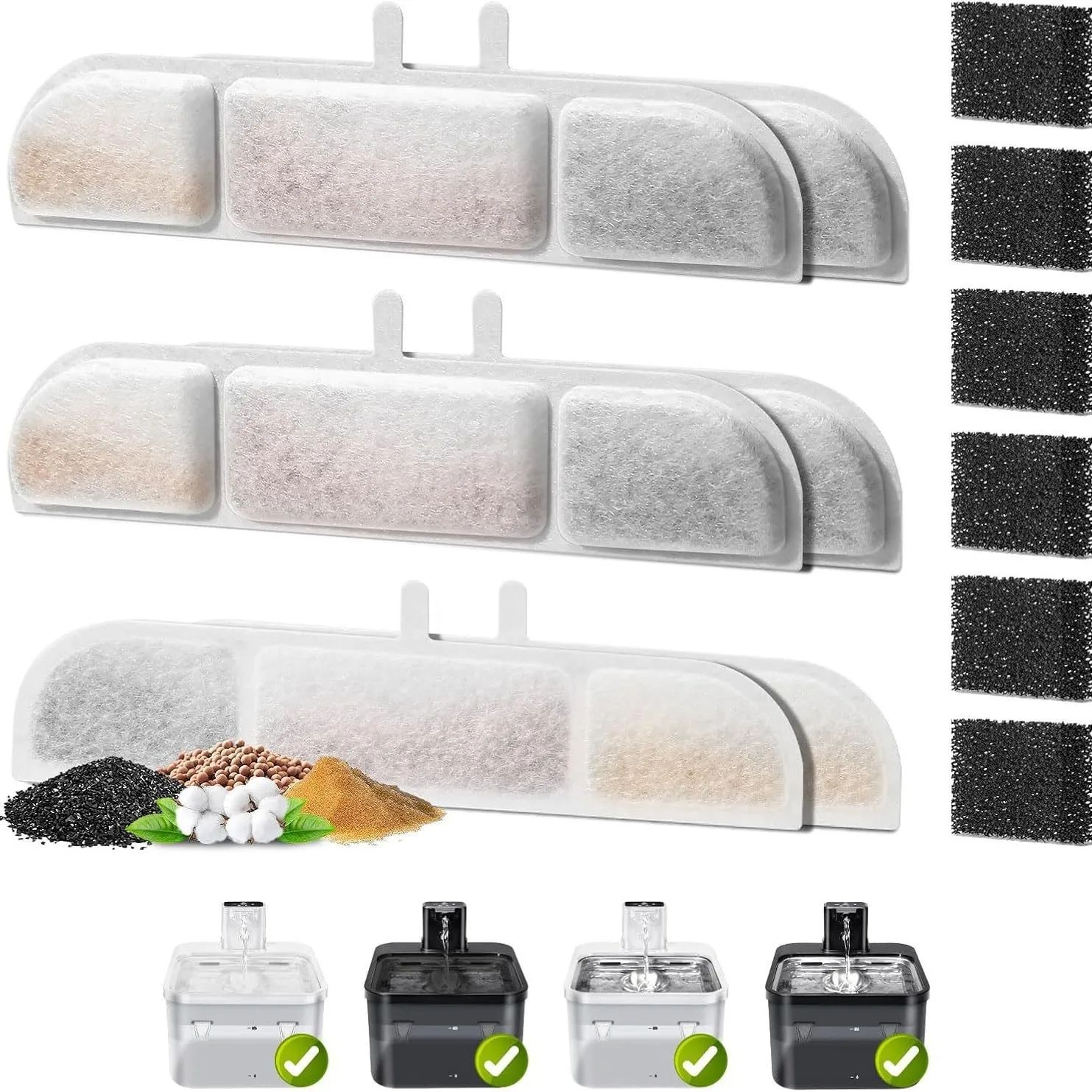DownyPaws Activated Carbon Fountain Filters  Replacement Water Filter Cartridges For Cat Drinking F 0