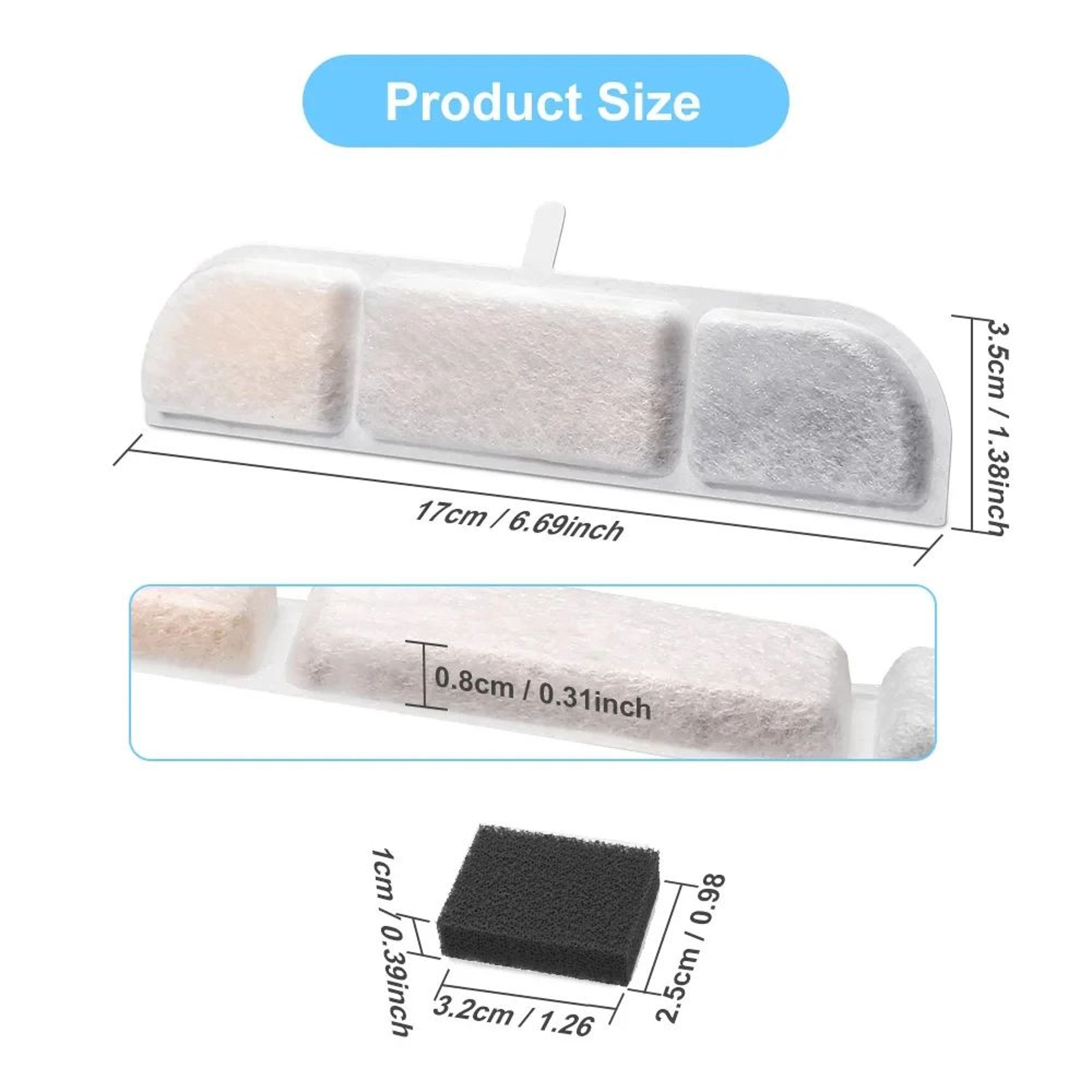 DownyPaws Activated Carbon Fountain Filters  Replacement Water Filter Cartridges For Cat Drinking F 4