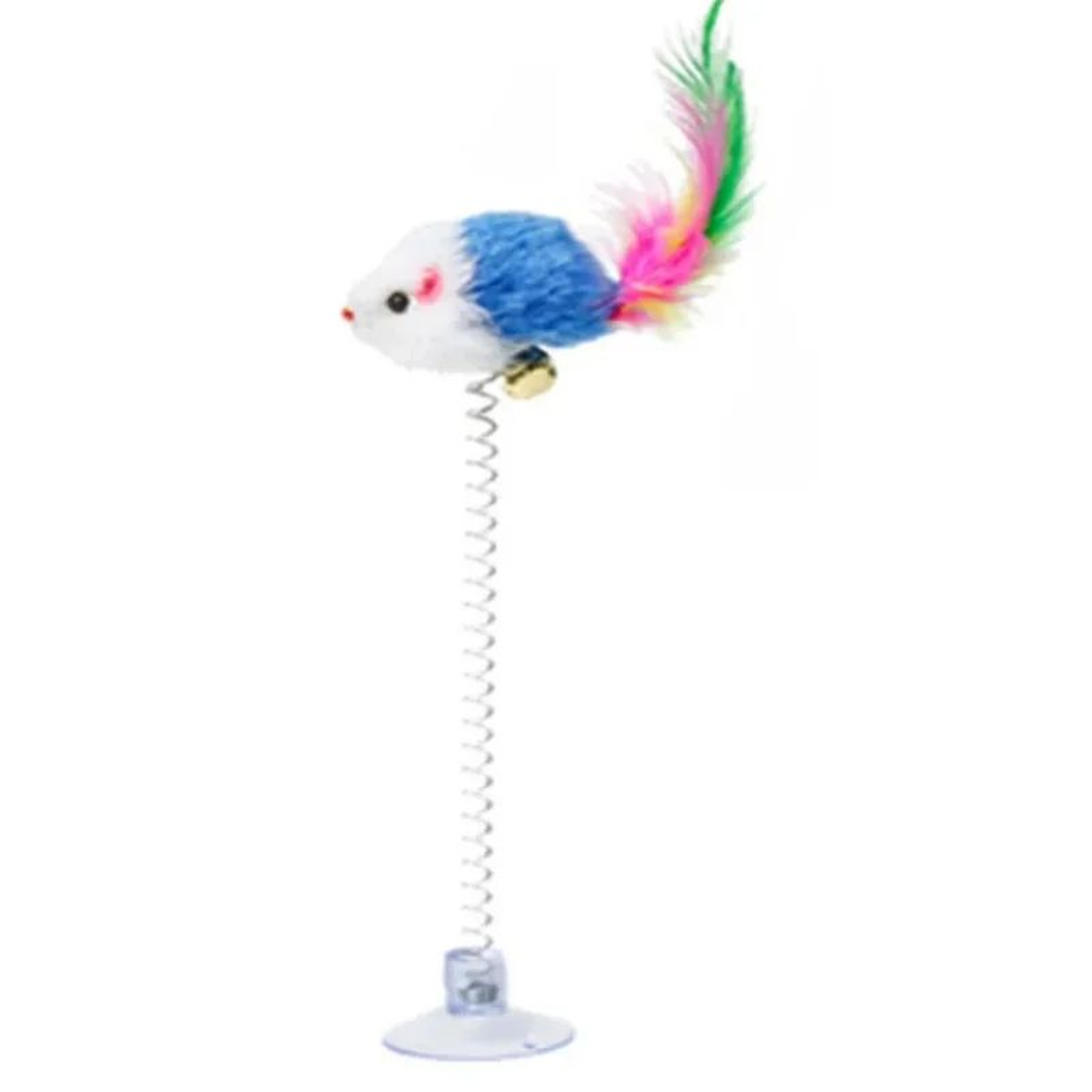 Interactive Suction Cup Spring Cat Toy  Feather Mouse Teaser Wand For Indoor Cats 1