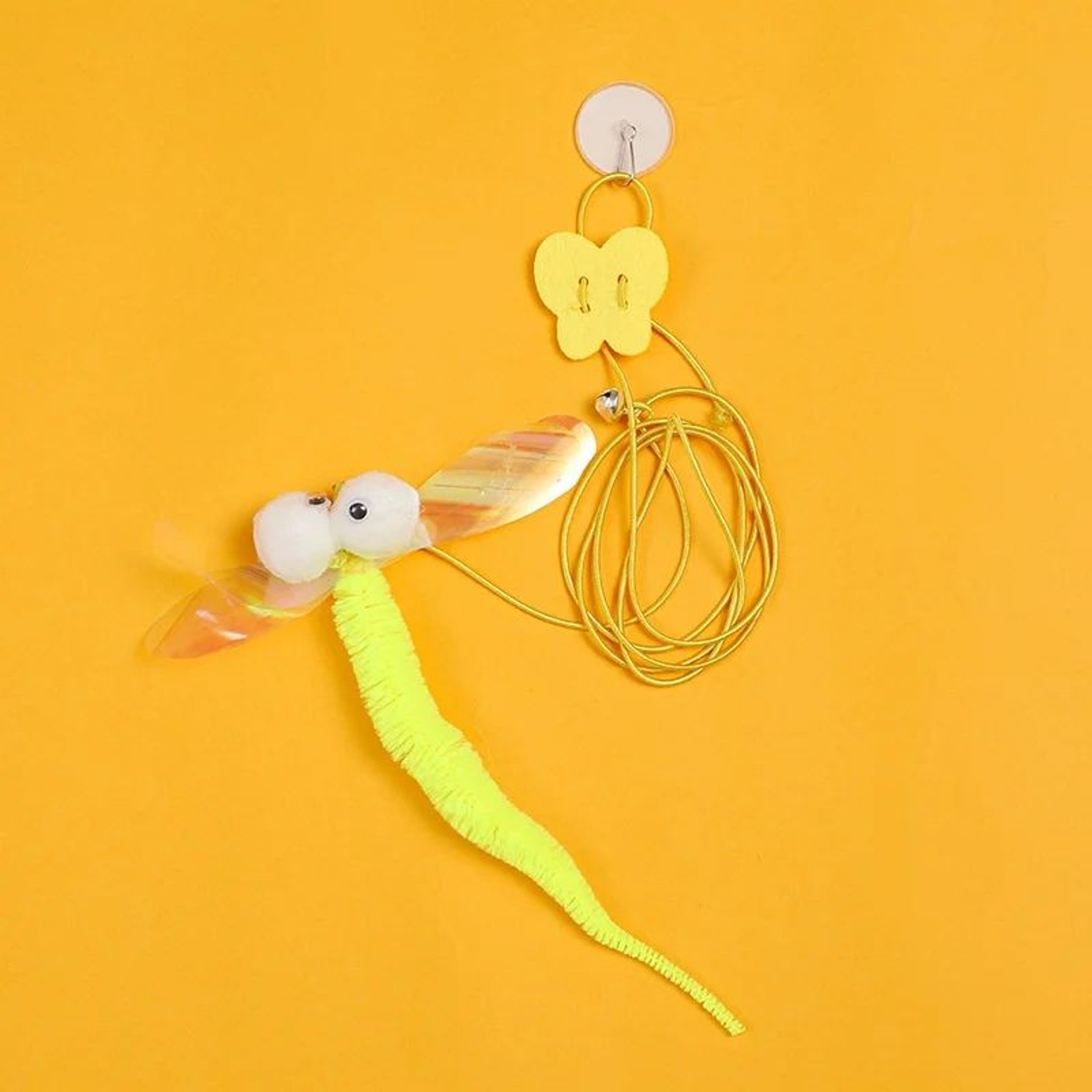 Interactive Feather Bell Cat Teaser Toy With Elastic Rope  Hanging Swing Wand For Kittens  Indoor C 6