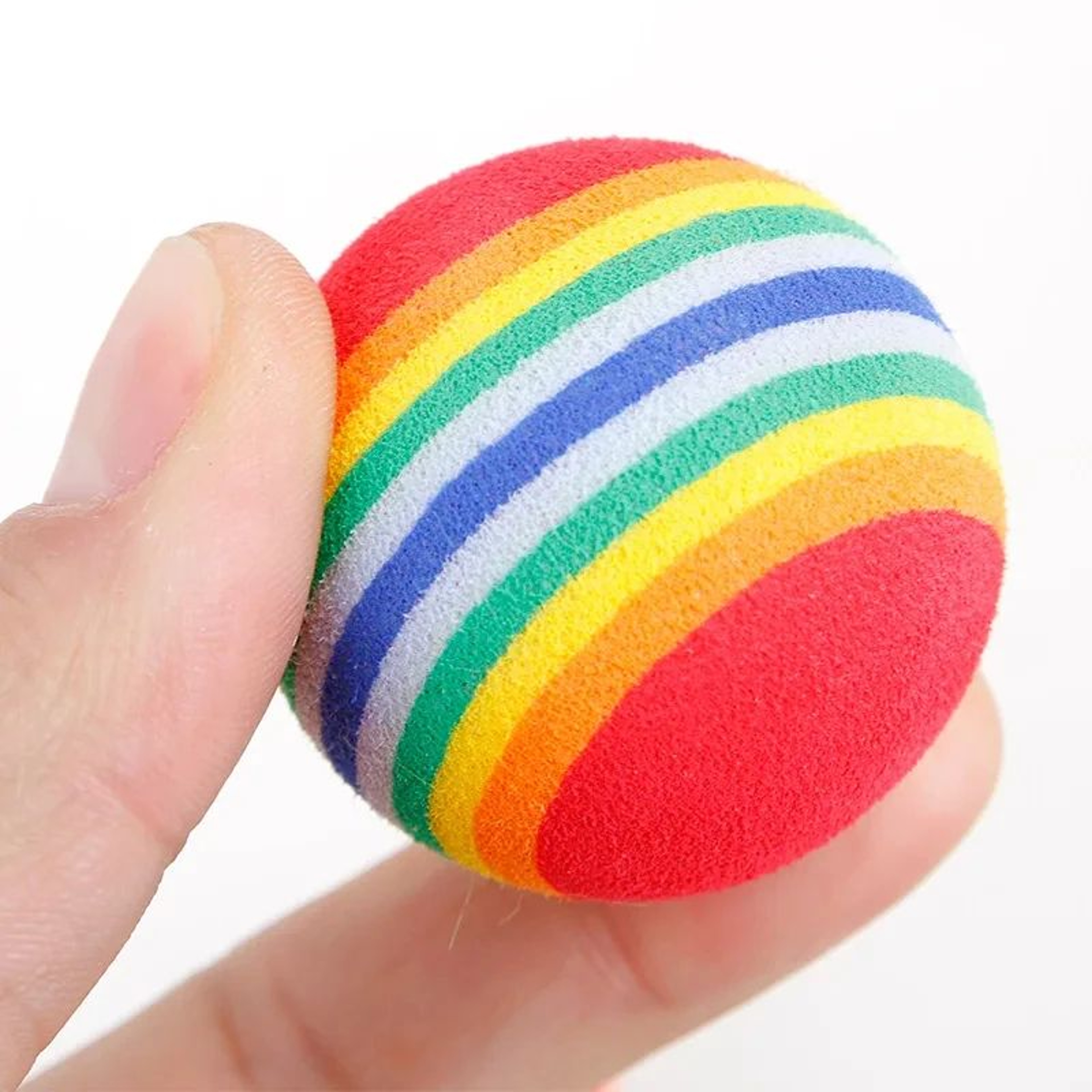 Rainbow EVA Pet Ball Toy  Interactive Rattle Training Ball For Cats  Small Dogs 3