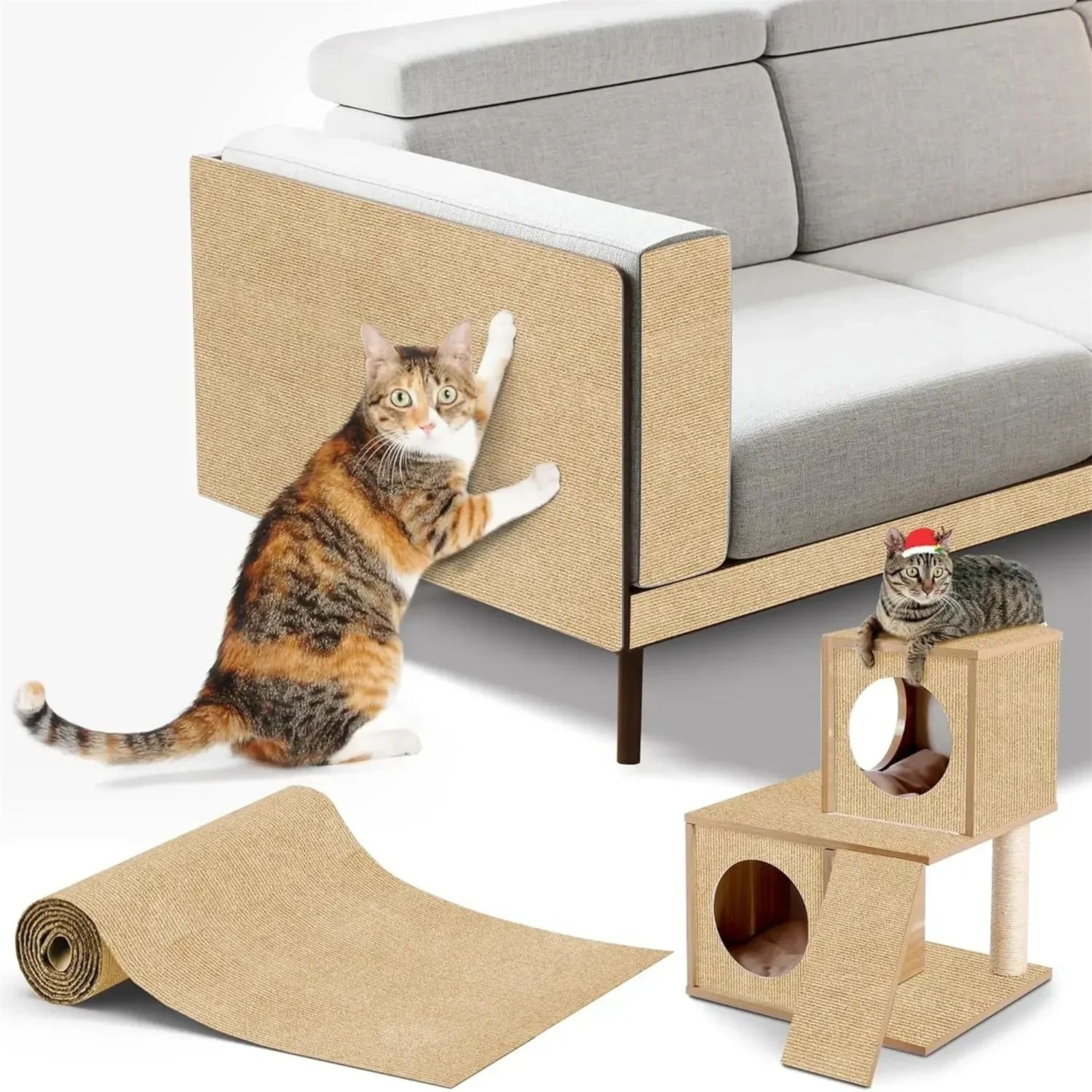 7Color DIY Cat Scratch Mat Sofa Protector  SelfAdhesive Trimmable Cat Scratcher Pad Carpet Furnitur 11