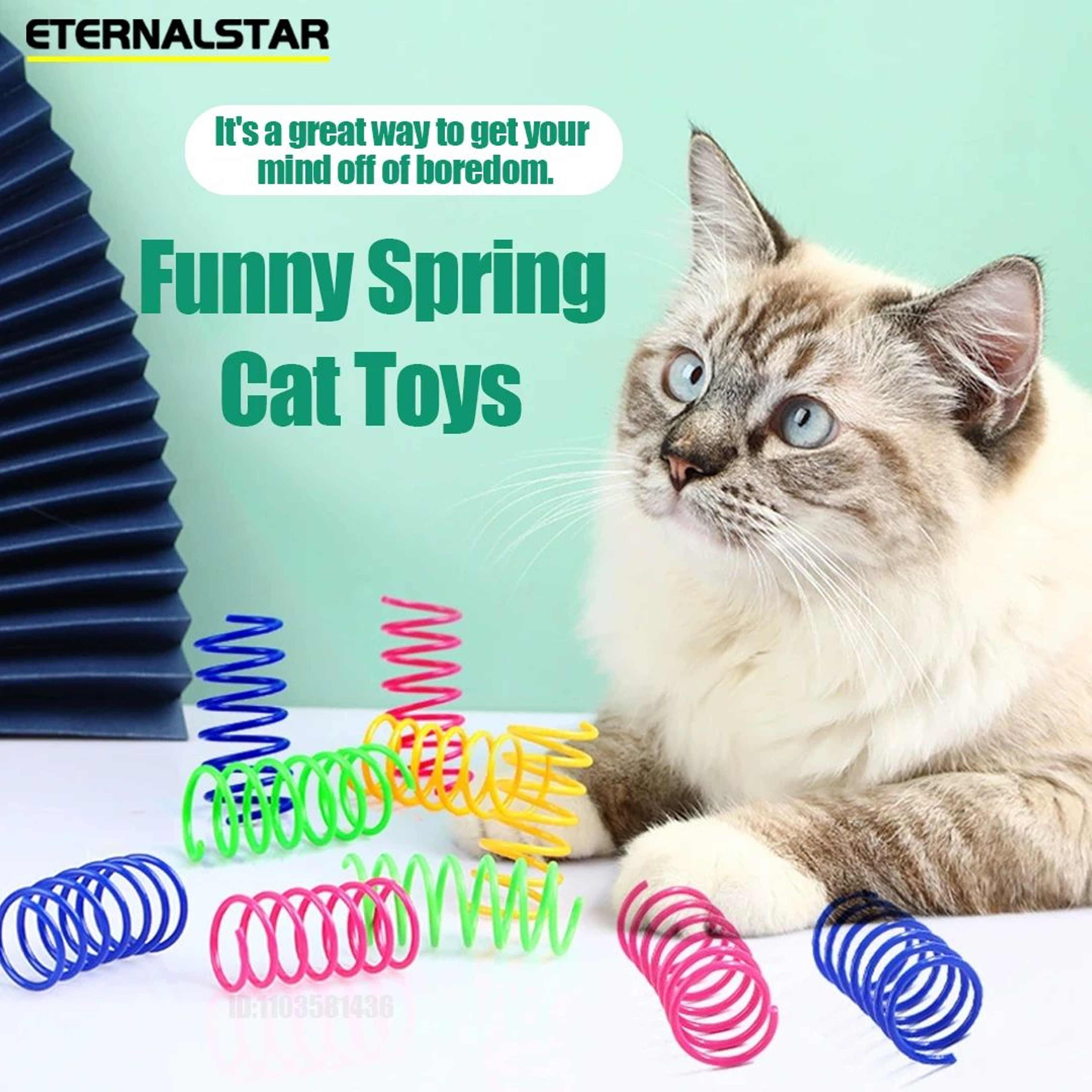 Colorful Interactive Cat Spring Toy Set  Durable Plastic Coil Toys For Indoor Cats Hunting Chasing