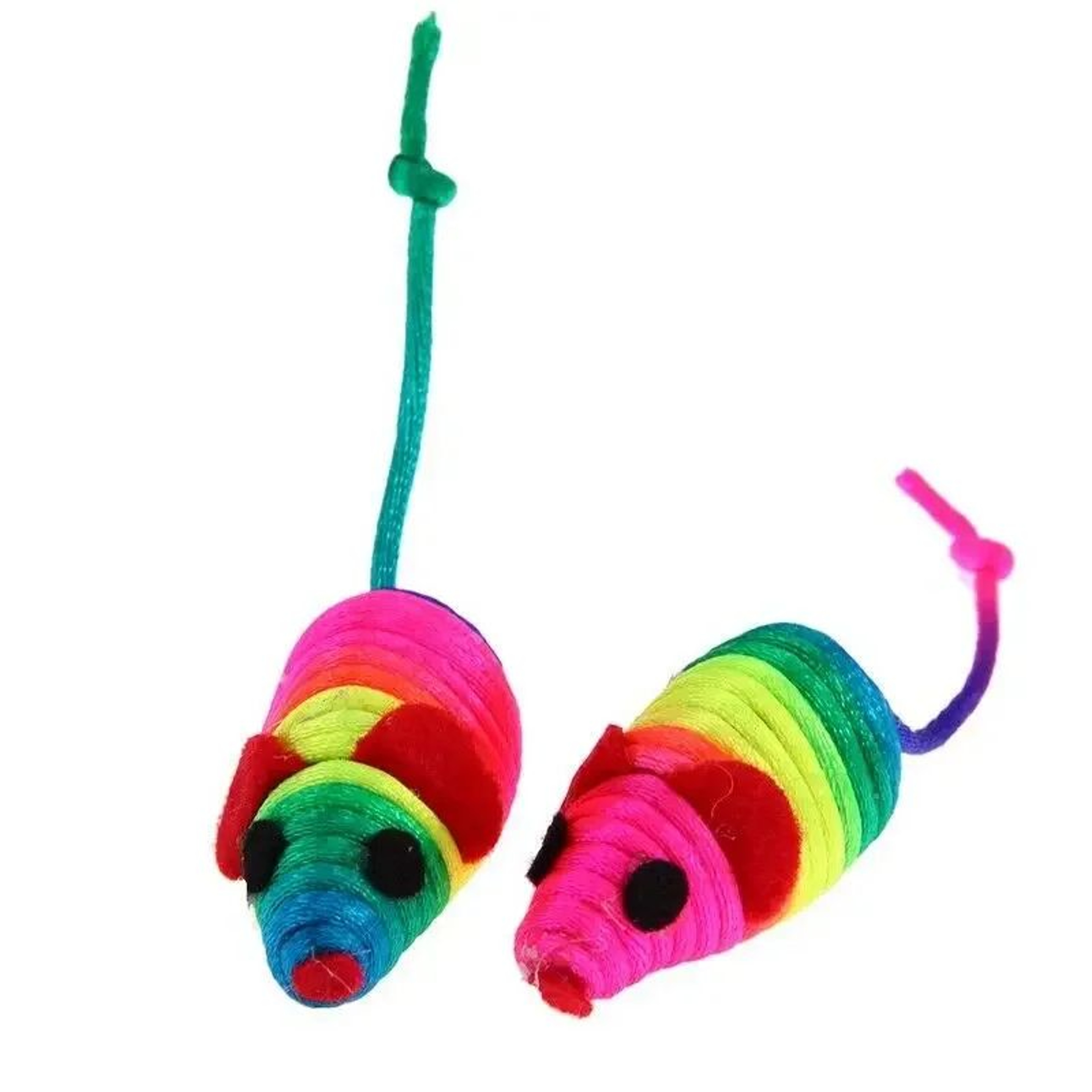 5 Pcs Colorful Rope Mini Mouse Cat Toy Set  Plush Squeaker Bite Toys For Interactive Kitten Play An 2