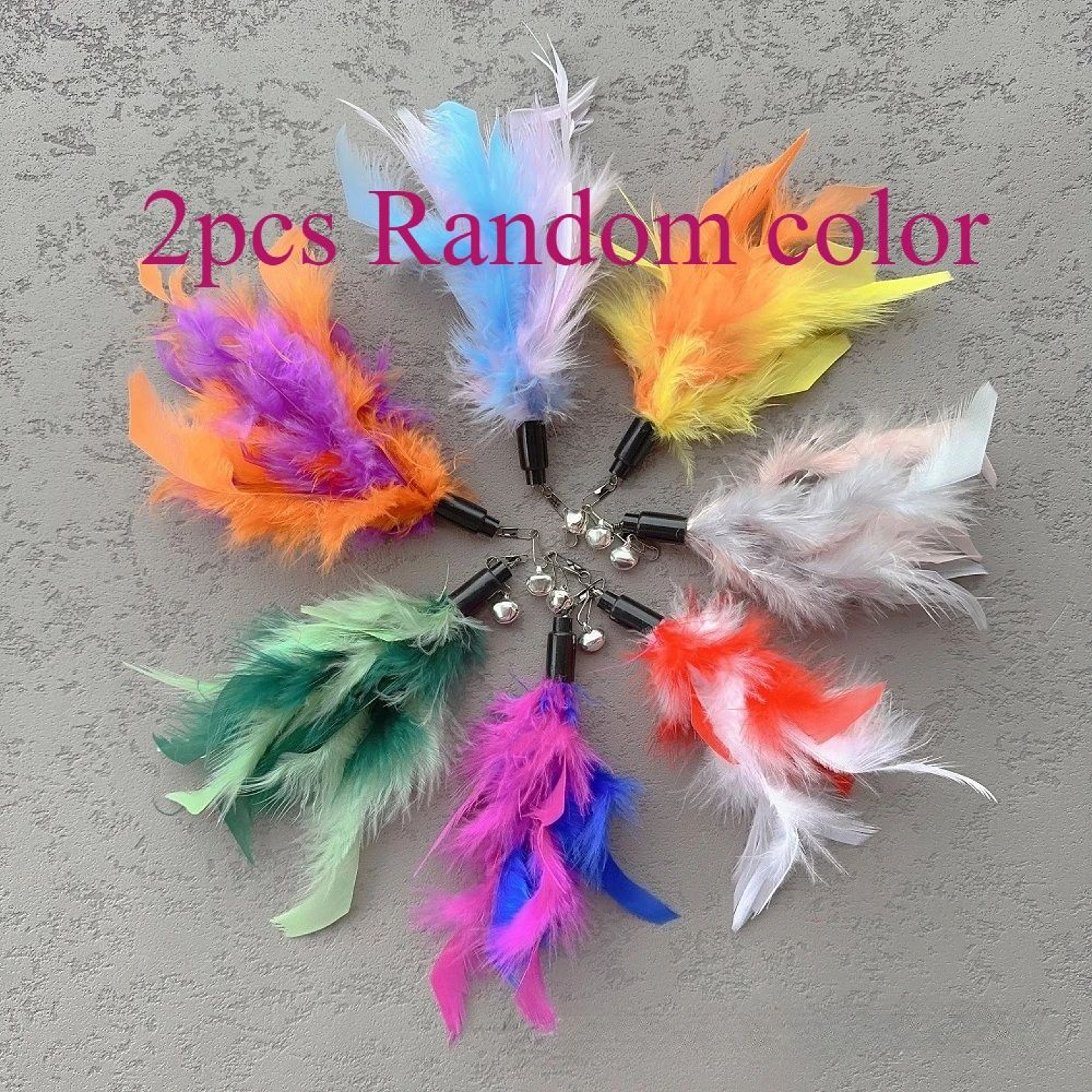 DIY Feather Replacement Cat Teaser Toy Refills  Interactive Cat Wand Accessories For Hunting Exerci 6