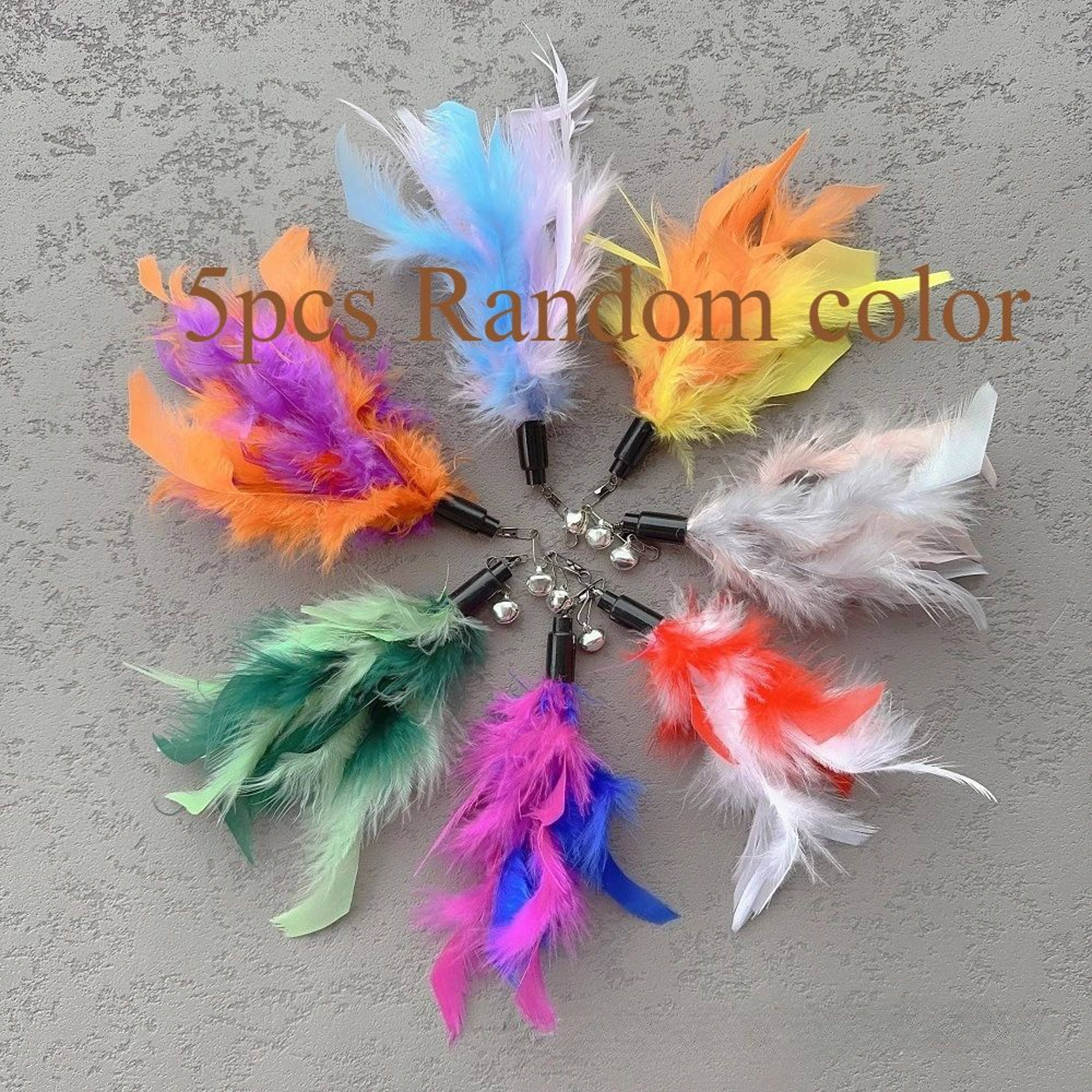DIY Feather Replacement Cat Teaser Toy Refills  Interactive Cat Wand Accessories For Hunting Exerci 8