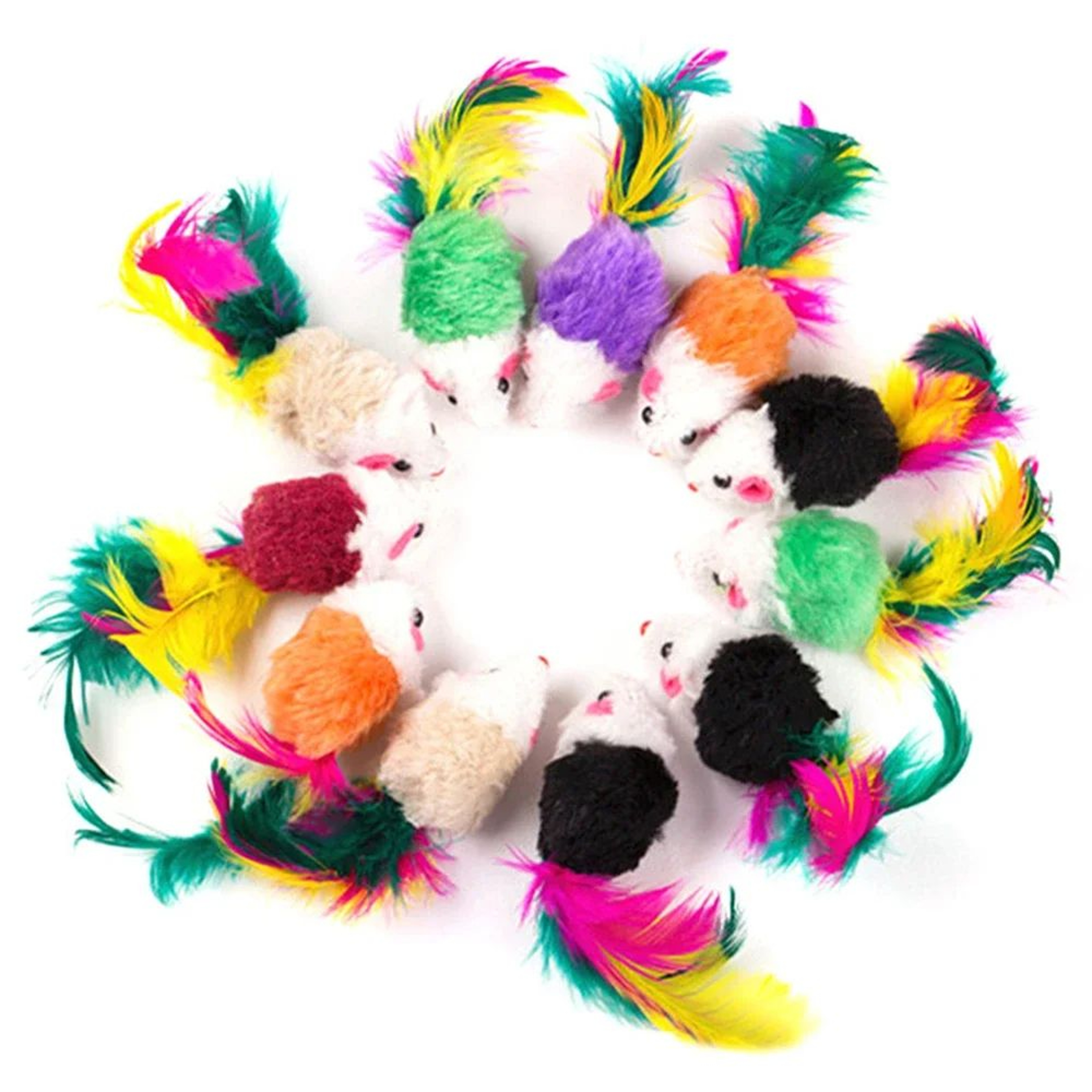 Interactive Rattle Mouse Cat Toy Set  Plush Hunting Mice Toys For Indoor Cats  Kittens Catch Chase  6