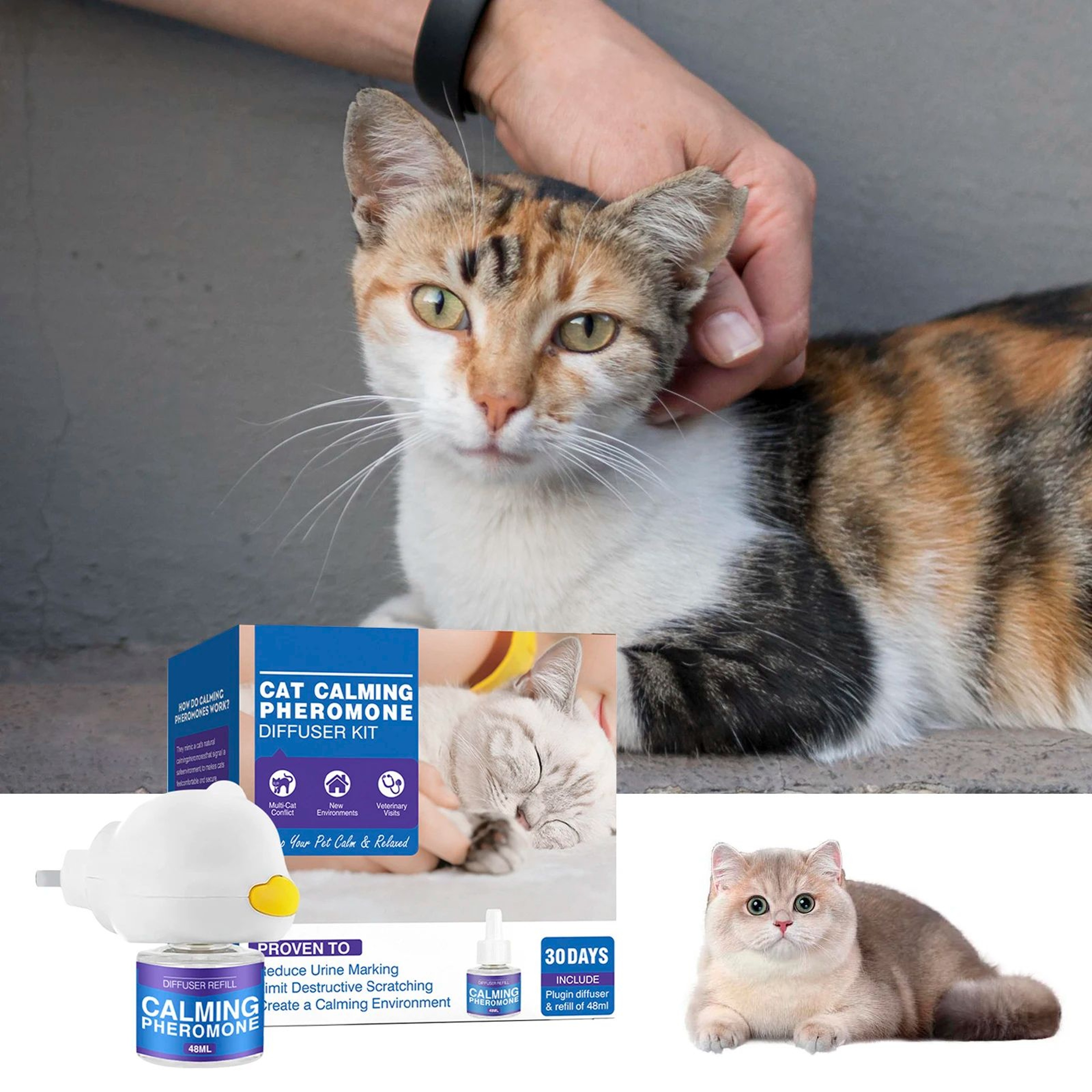 Cat  Dog Calming Pheromone Diffuser  Enhanced Anxiety Relief PlugIn For Relaxation Stress Reduction 1