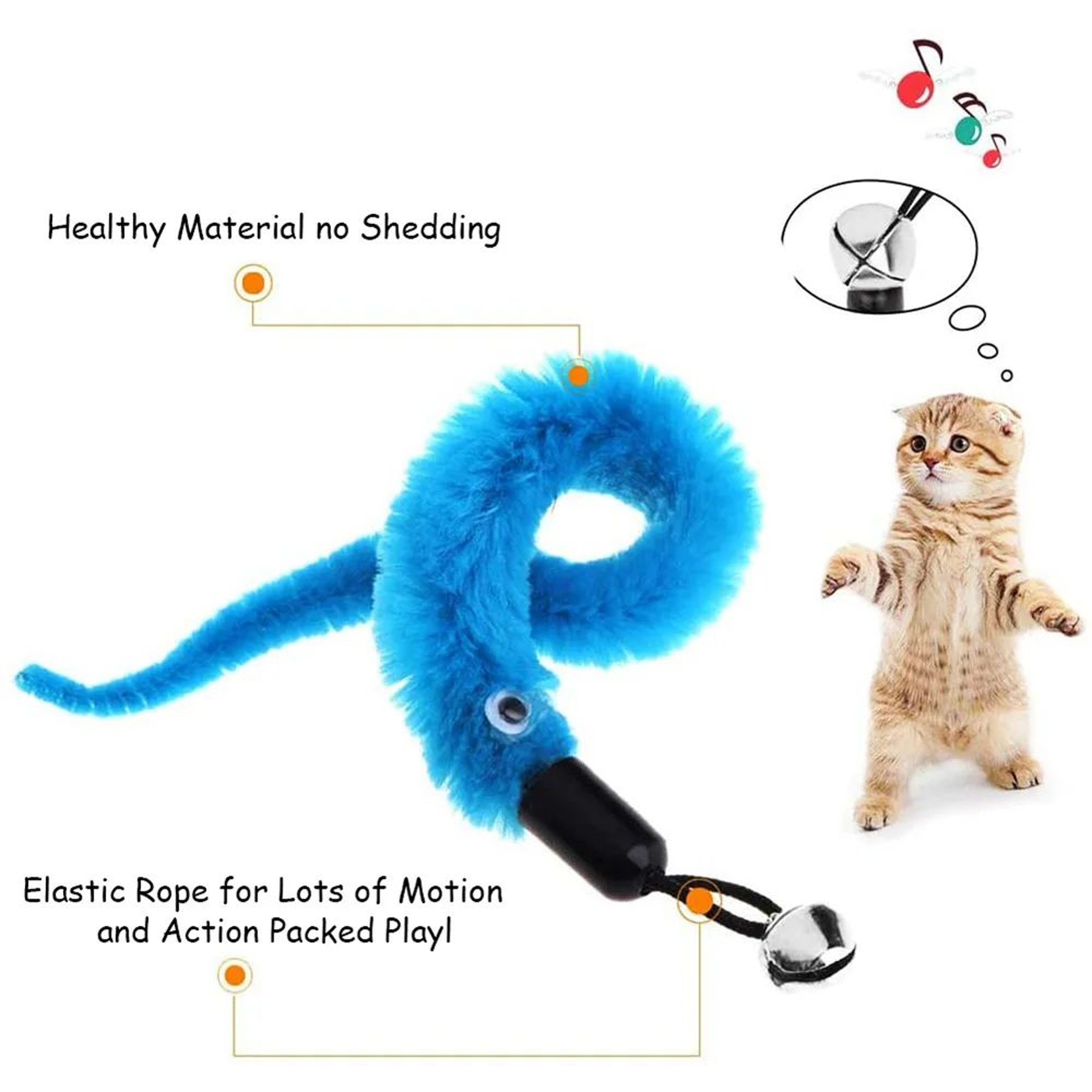 Interactive Cat Feather Toy Refill Set With Bell  Mouse Worm  Foam Ball Teaser Accessories For Kitt