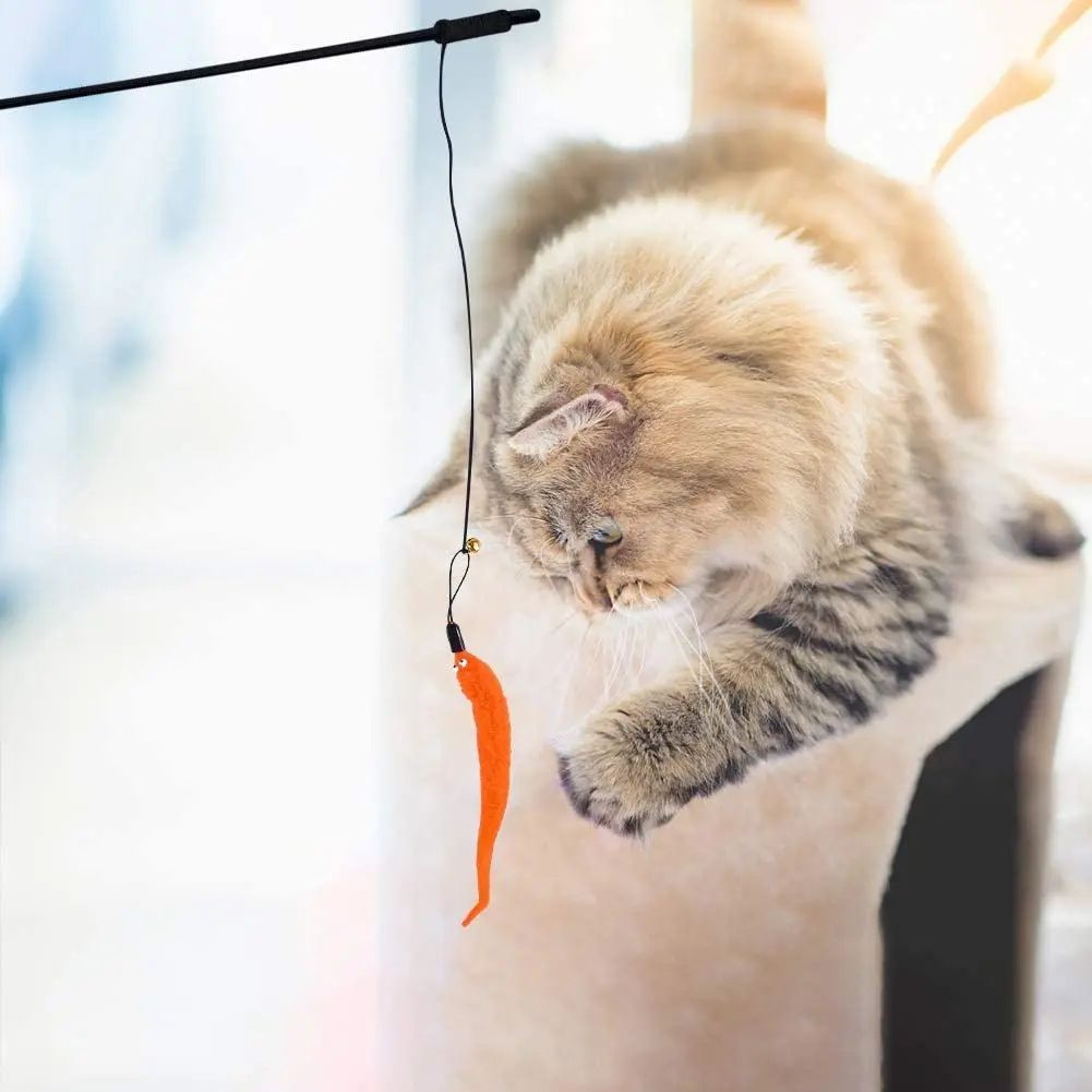 Interactive Cat Feather Toy Refill Set With Bell  Mouse Worm  Foam Ball Teaser Accessories For Kitt