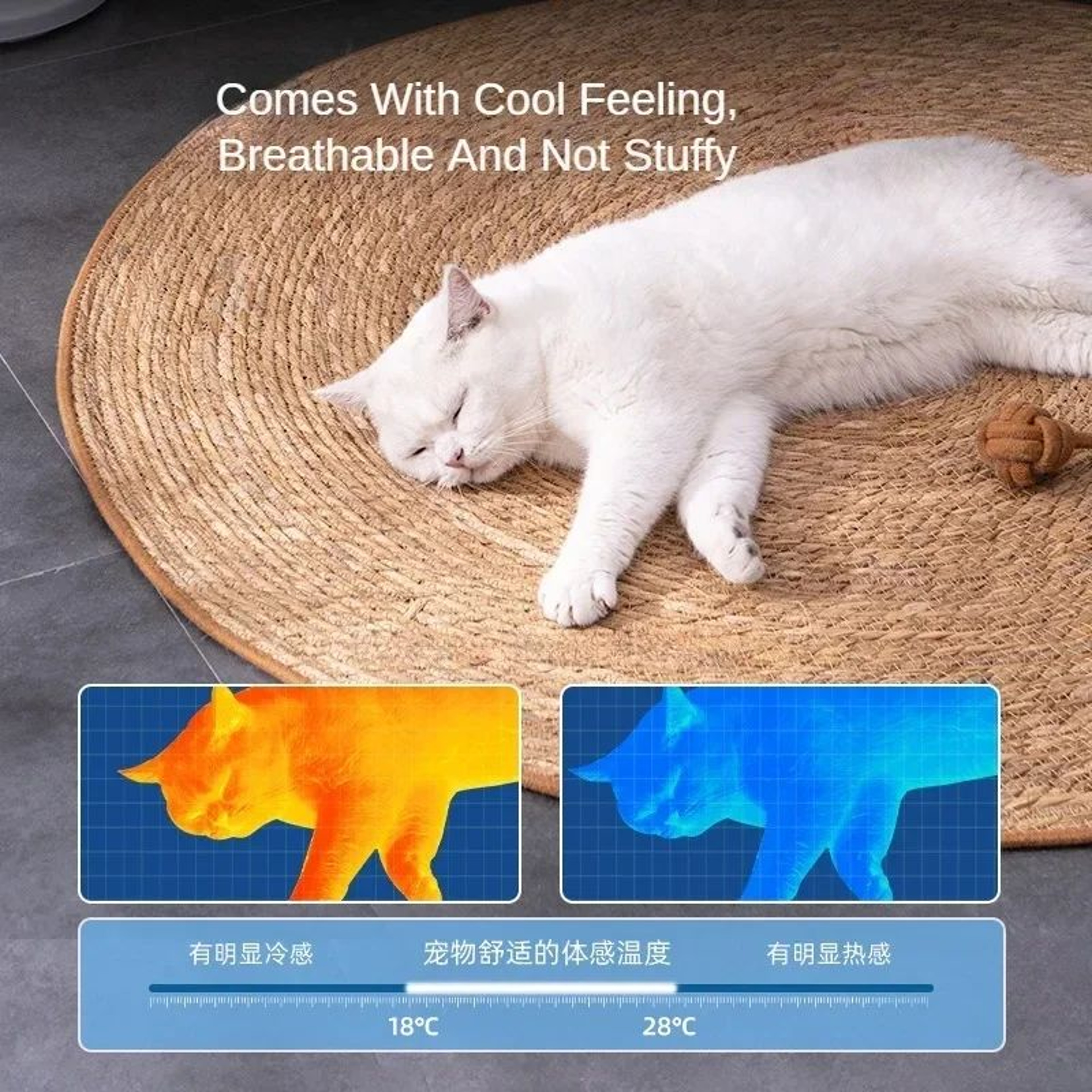 Natural Vine Cat Scratcher Mat  Durable Nail Sharpening Pad Furniture Protector  Cat Climbing Tree  2
