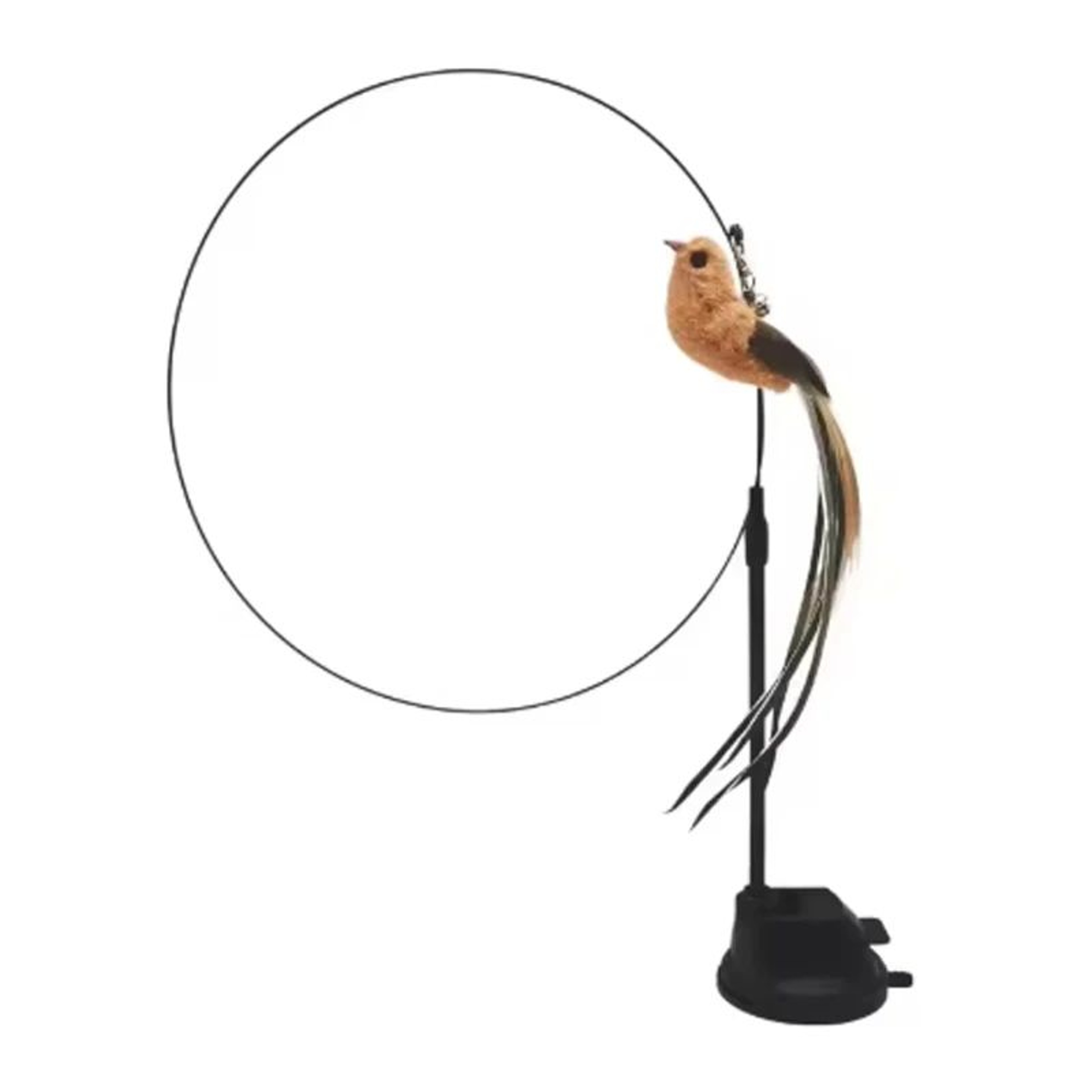 Interactive Suction Cup Cat Feather Teaser Toy With Bell  Replaceable Bird Attachment  BiteResistan 6