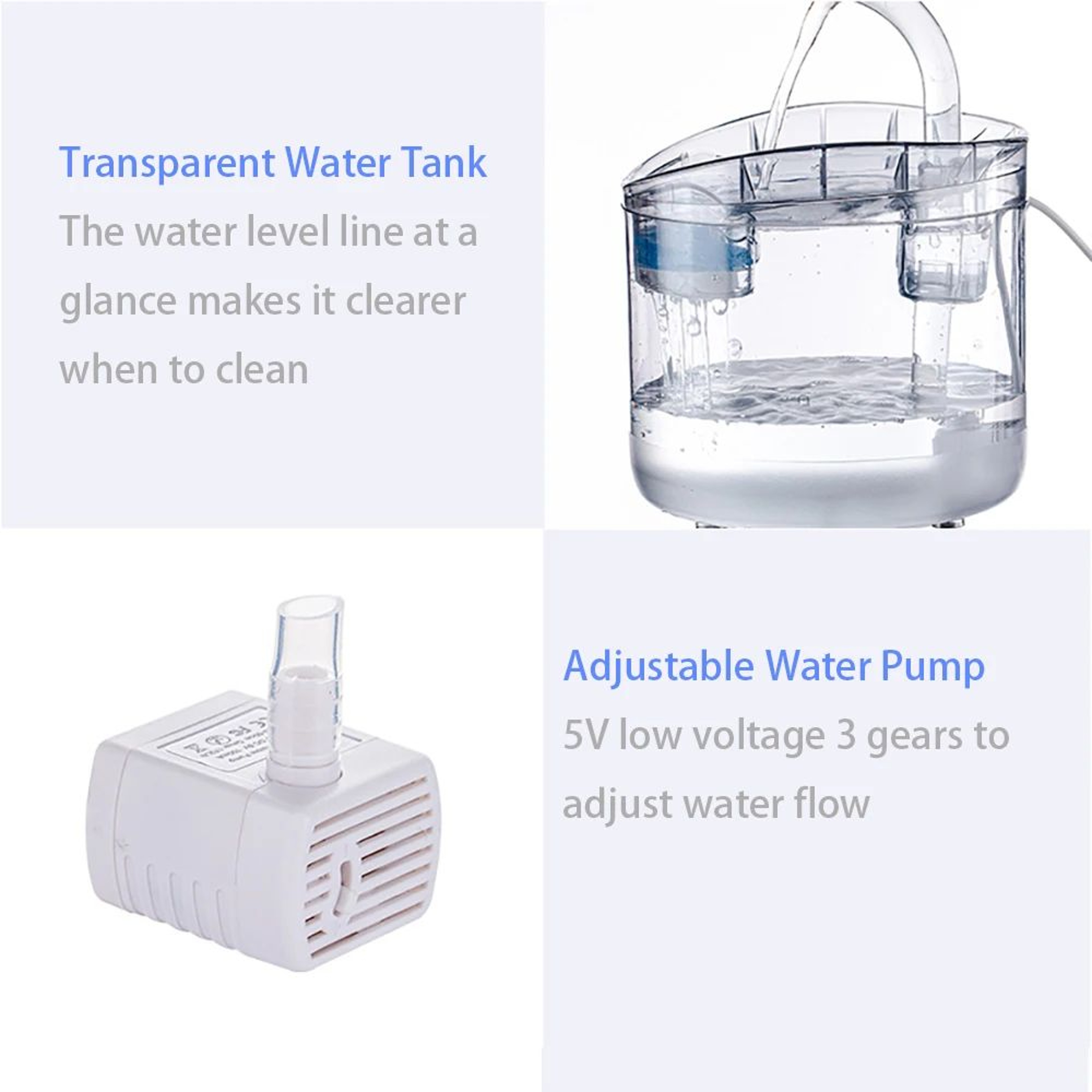 Automatic Pet Water Fountain  USB Powered Cat  Dog Drinking Fountain With Activated Carbon Filter   3