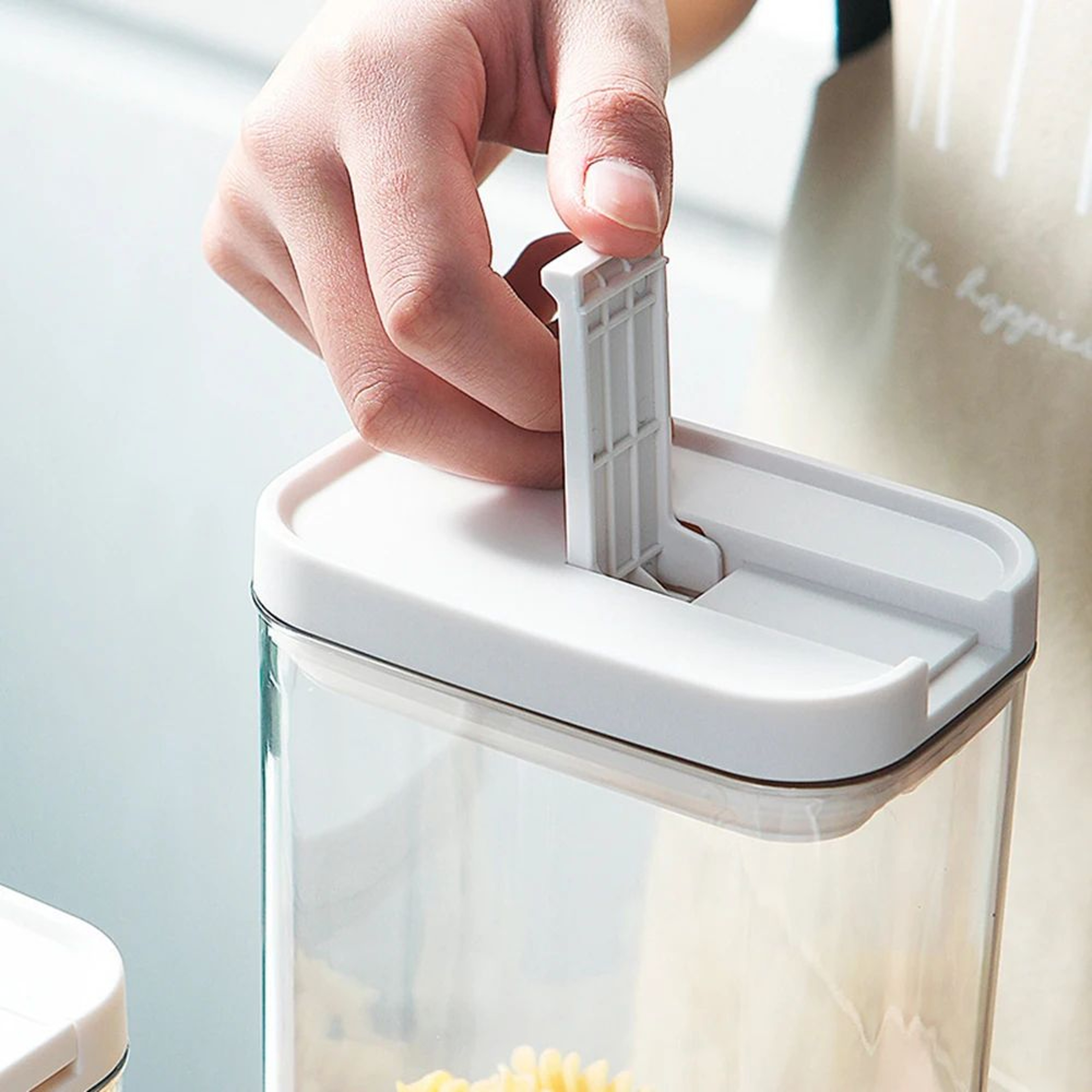 Airtight Clear Plastic Food Storage Jar  Reusable Kitchen Container For Cereals Snacks  Dry Goods 5