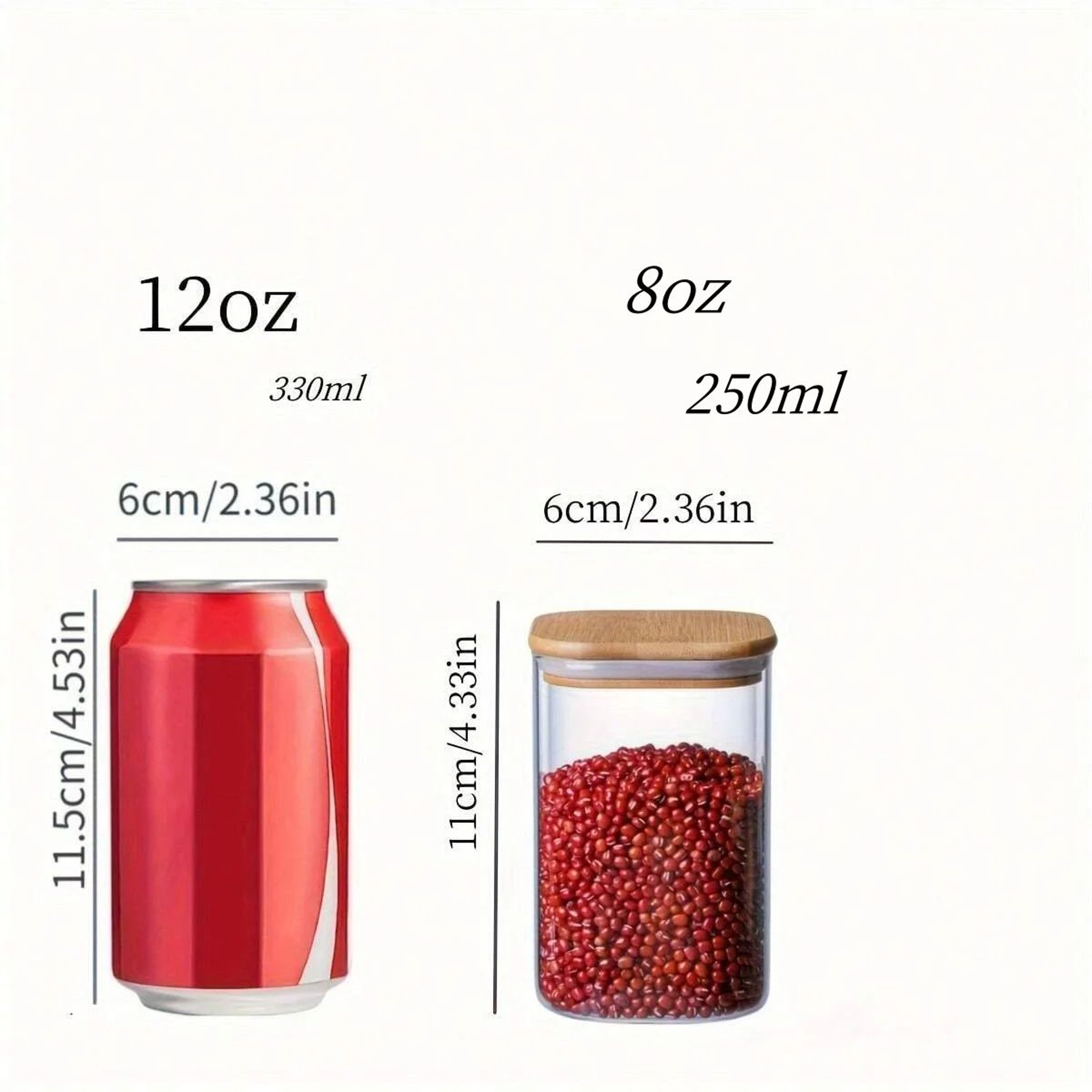 Clear Square Glass Storage Jar Set With Airtight Lid  Stackable WideMouth Kitchen Canisters For Cof 4
