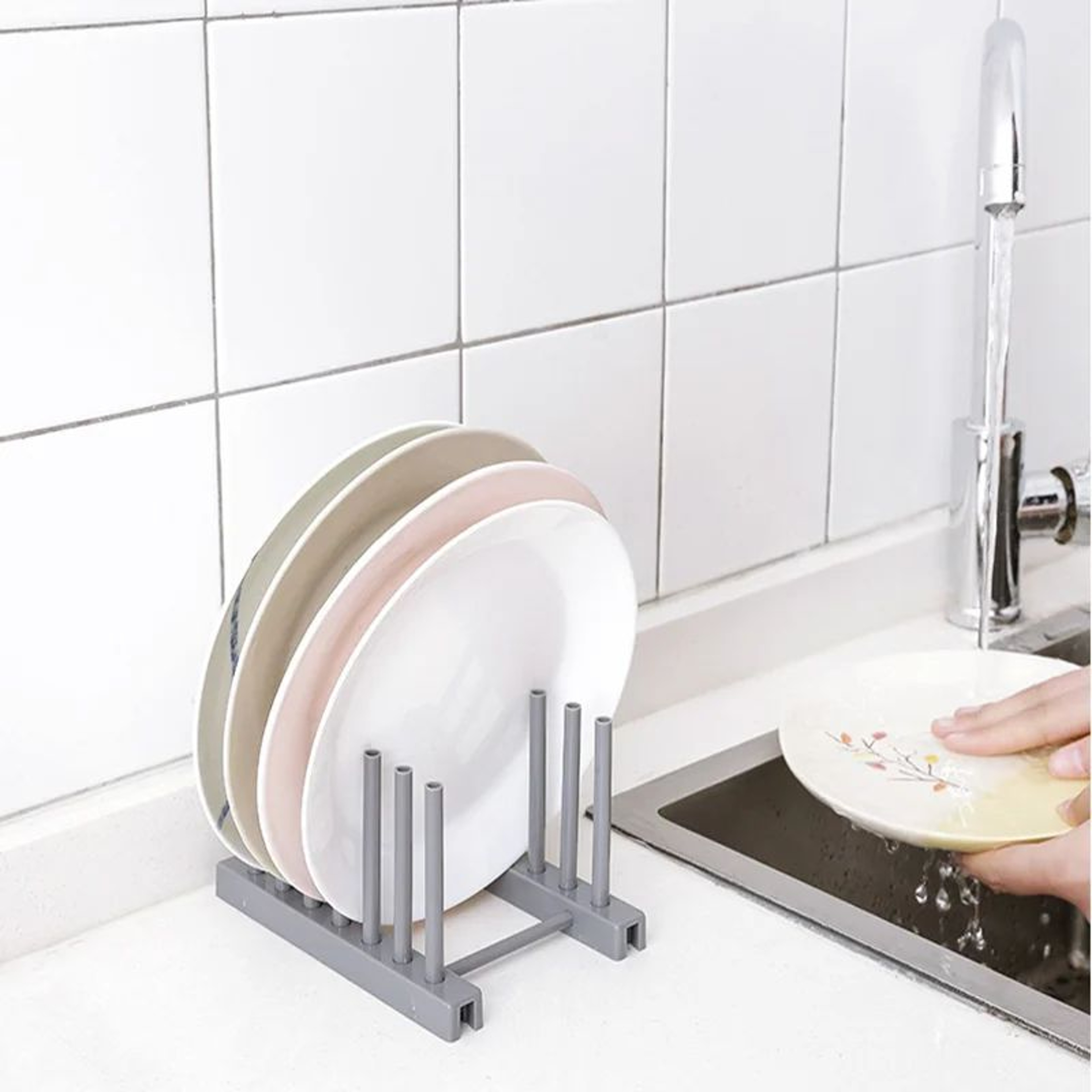 Compact OvertheSink Dish Drying Rack With Cutlery Holder  Kitchen Counter Dish Drainer Organizer 1