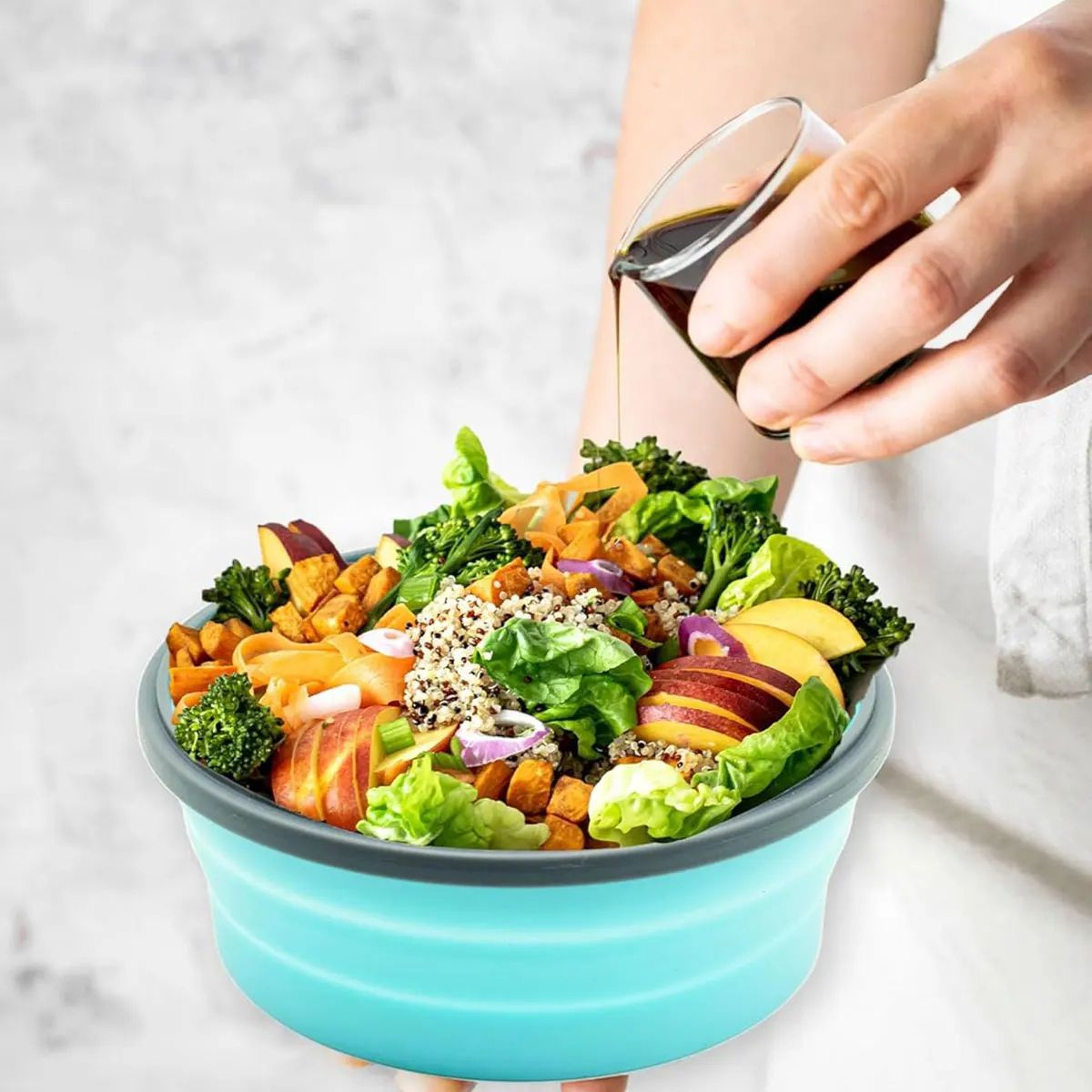 Collapsible Silicone Food Storage Containers With Lids  Foldable Freezer  Dishwasher Safe Lunch Box 4