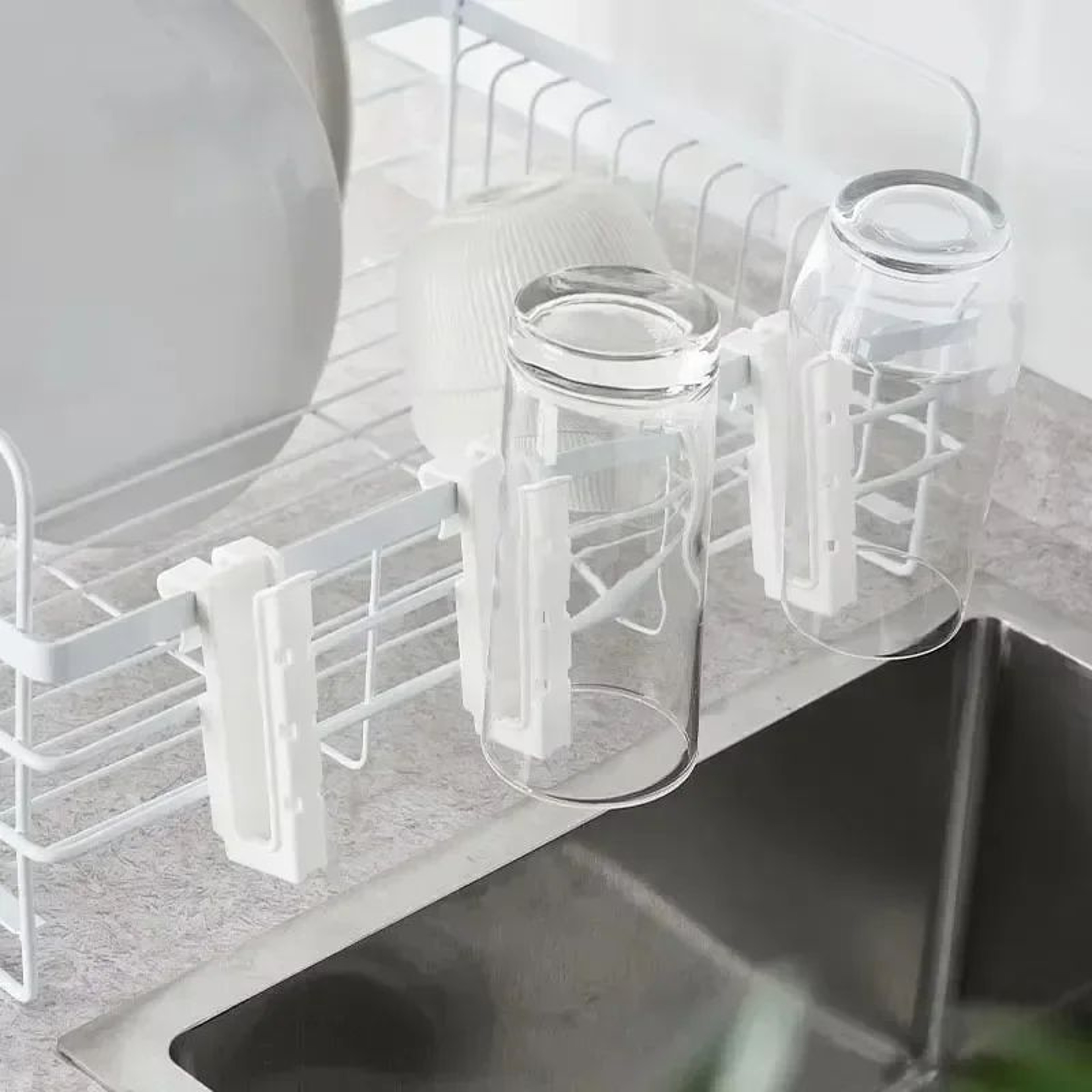 Adjustable Plastic Cup Holder Drying Rack  PP Sink Organizer For Cups Mugs  Bottles 0