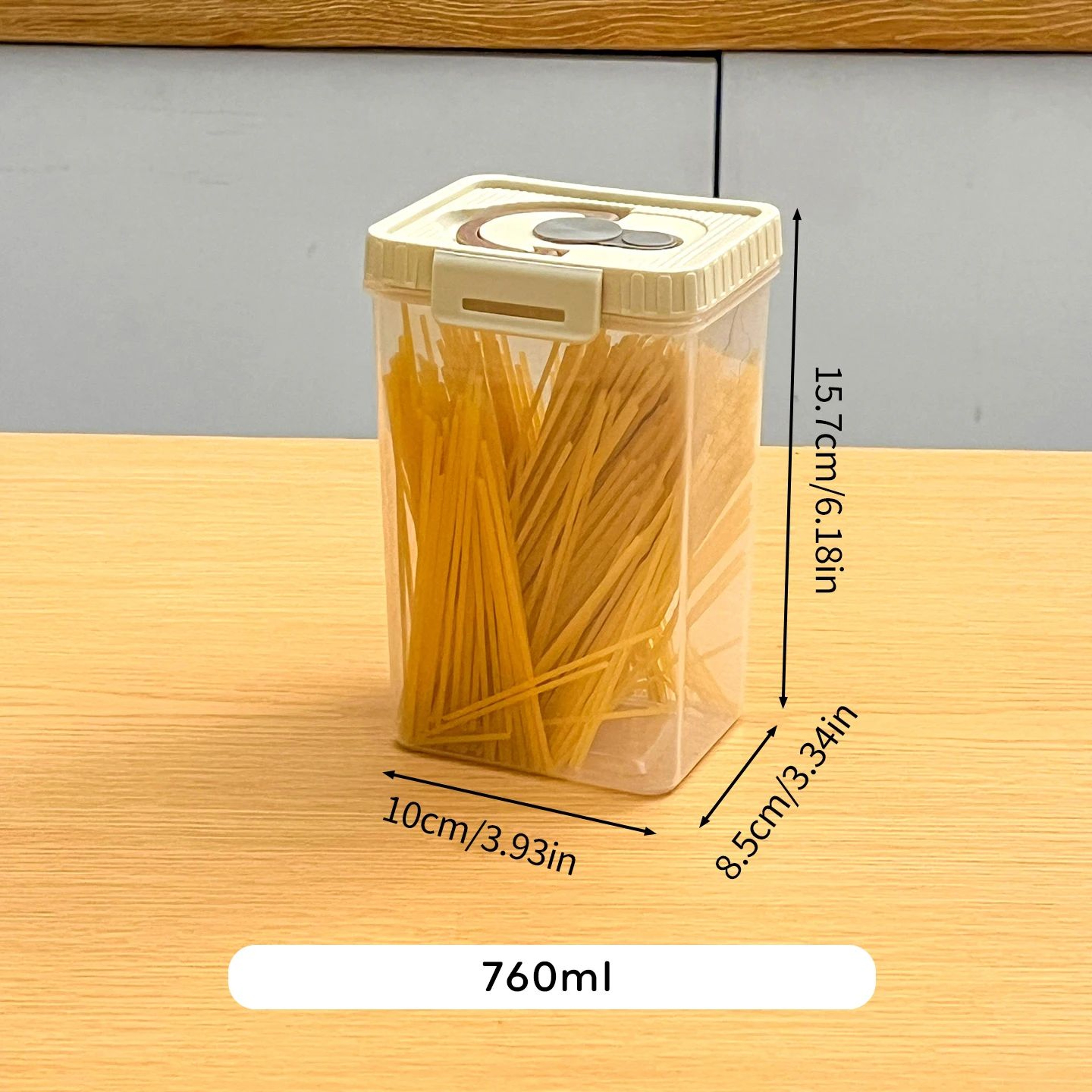 Airtight Pasta Storage Container With Handle  MoistureProof Spaghetti  Noodle Organizer Canister 7