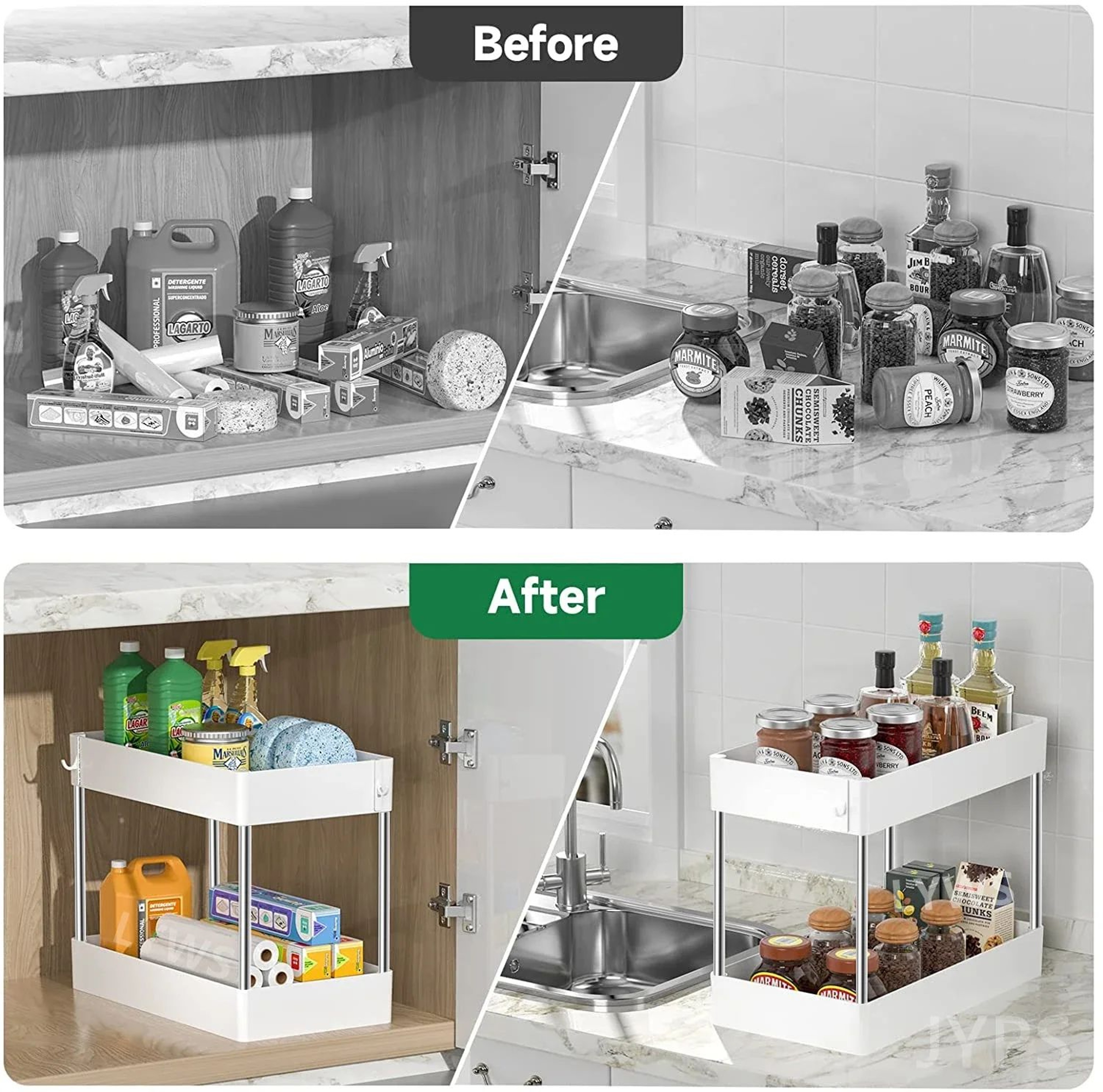 2Tier Under Sink Organizer Rack  Multipurpose Kitchen  Bathroom Cabinet Storage Shelf 3