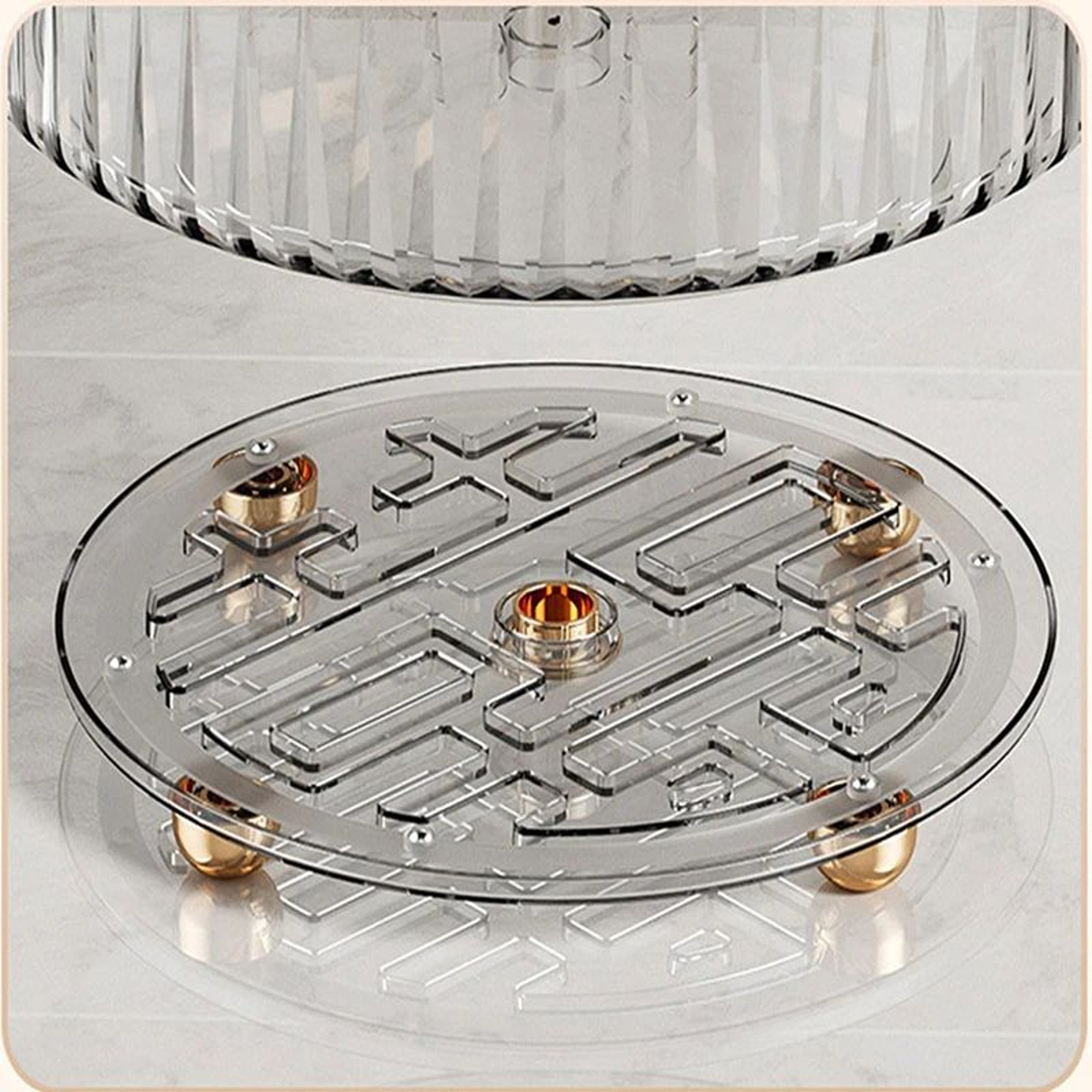 360 Rotating Storage Turntable Organizer  Multifunctional Spice Cosmetic  Fruit Lazy Susan Tray 5