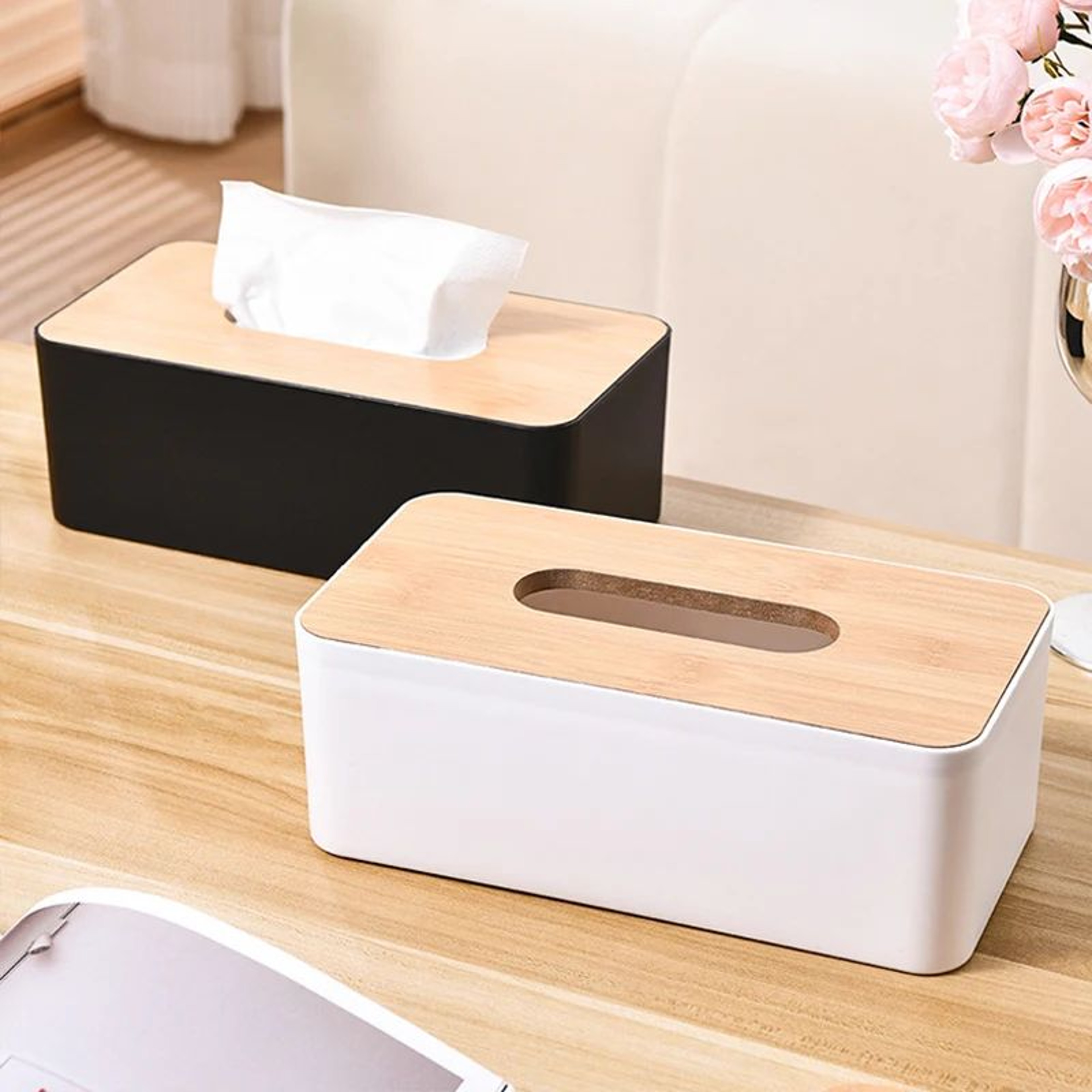 Minimalist Plastic Tissue Box  Detachable Rectangle Paper Towel Holder For Kitchen Bathroom  Living 5