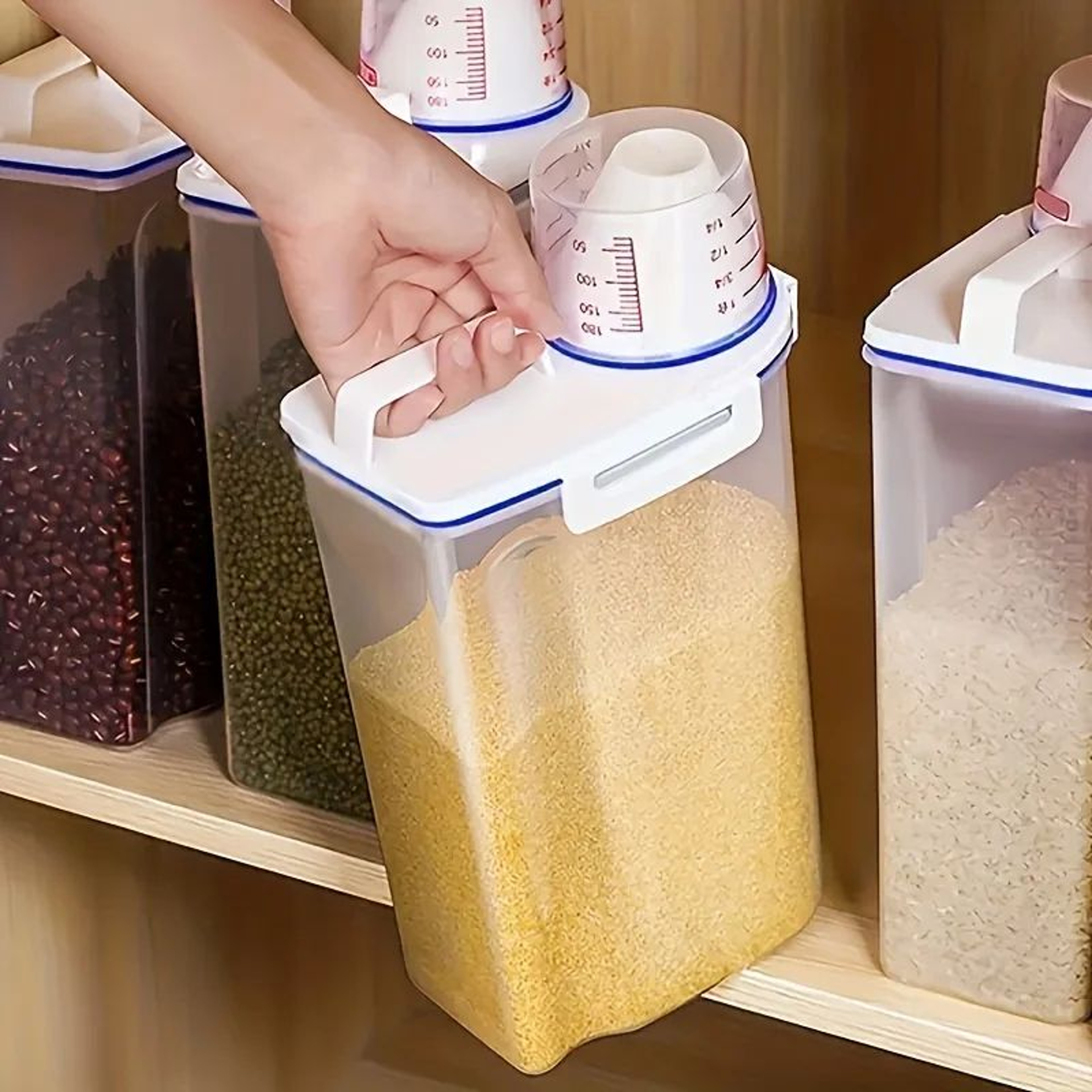 Large Capacity Airtight Cereal Storage Container  Rice Dispenser Dog Food Storage Bin  MoistureProo 1