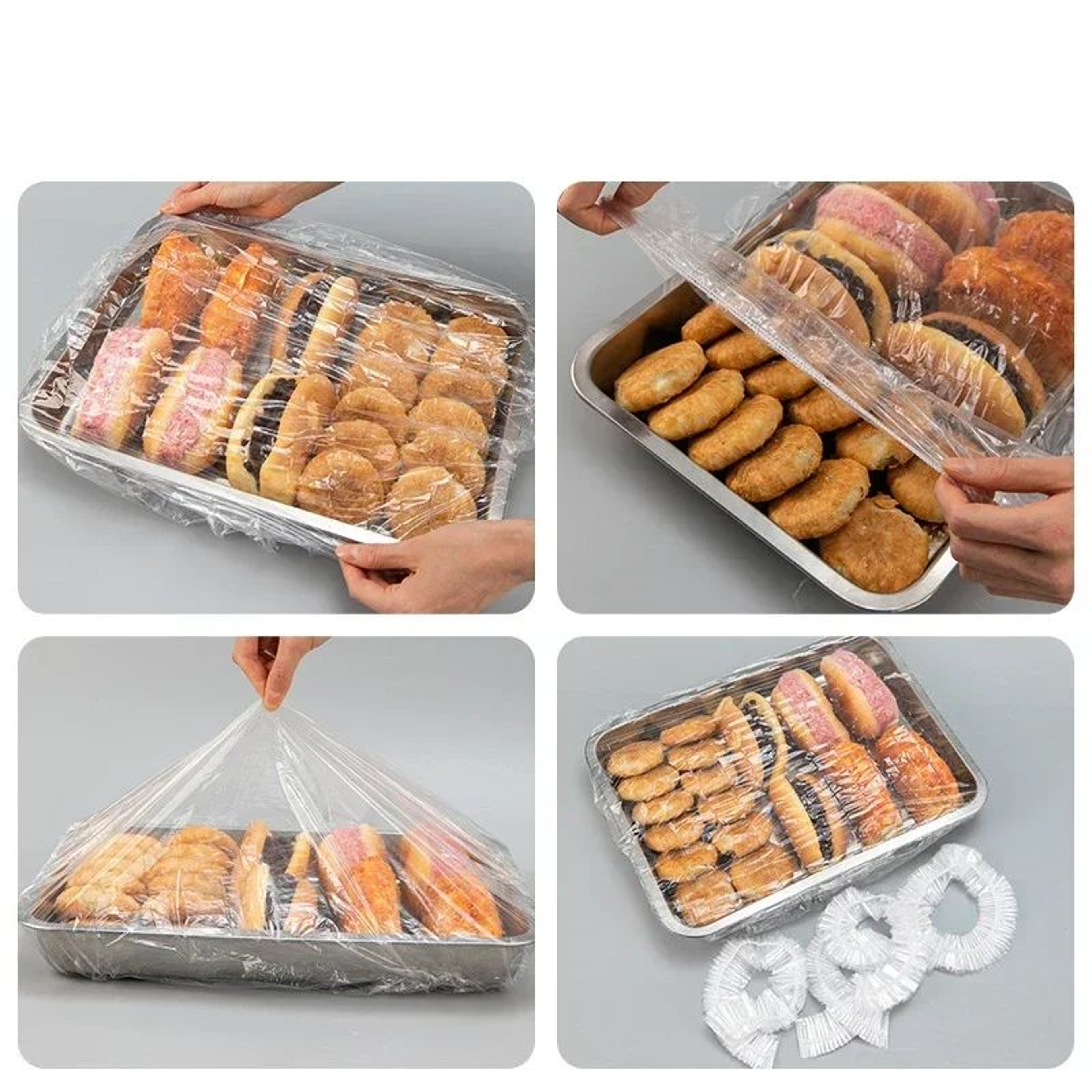 Disposable Elastic Food Covers For Bowls  Plates  Food Storage Cover Bags Stretch Plastic Wrap Lids