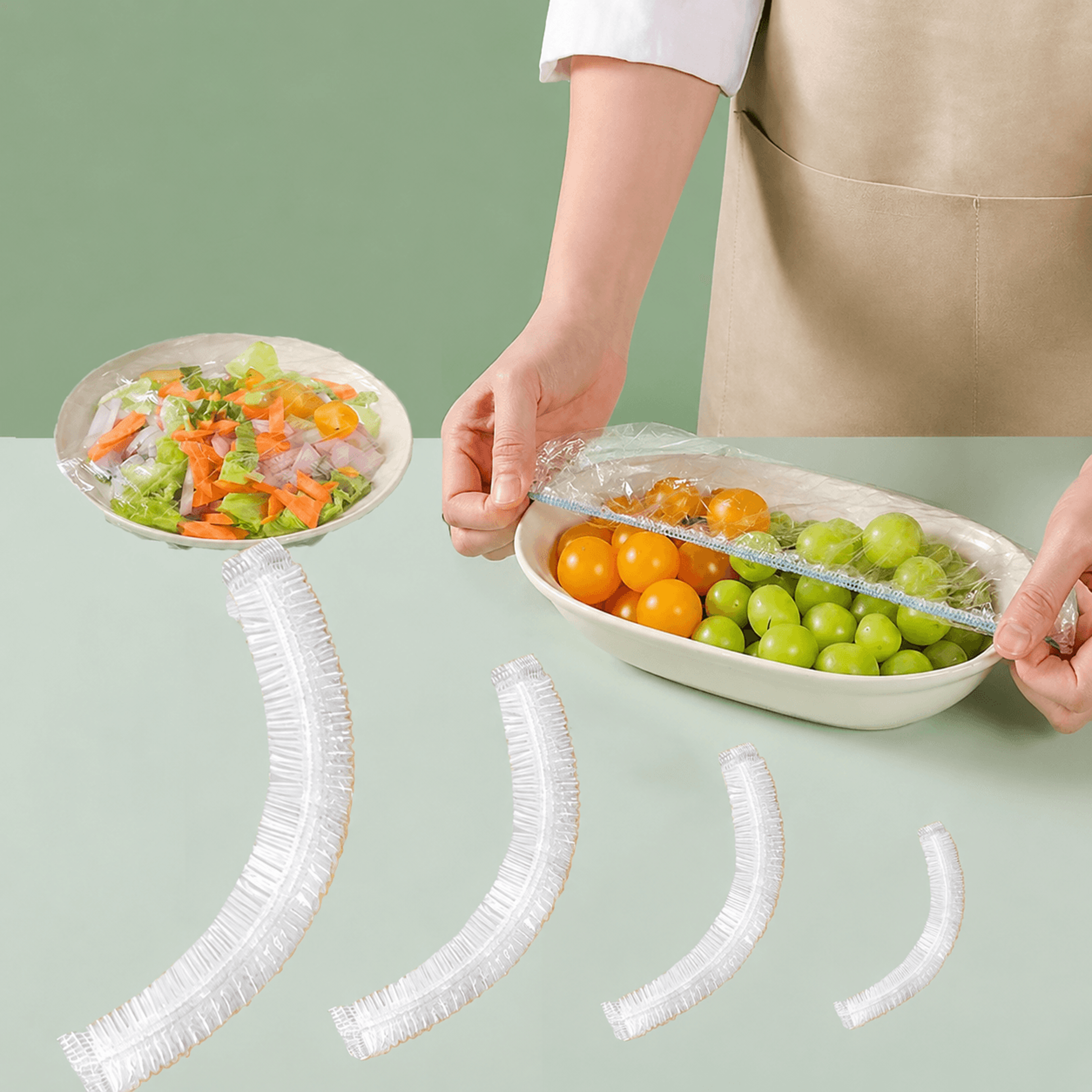 Disposable Elastic Food Covers For Bowls  Plates  Food Storage Cover Bags Stretch Plastic Wrap Lids 0