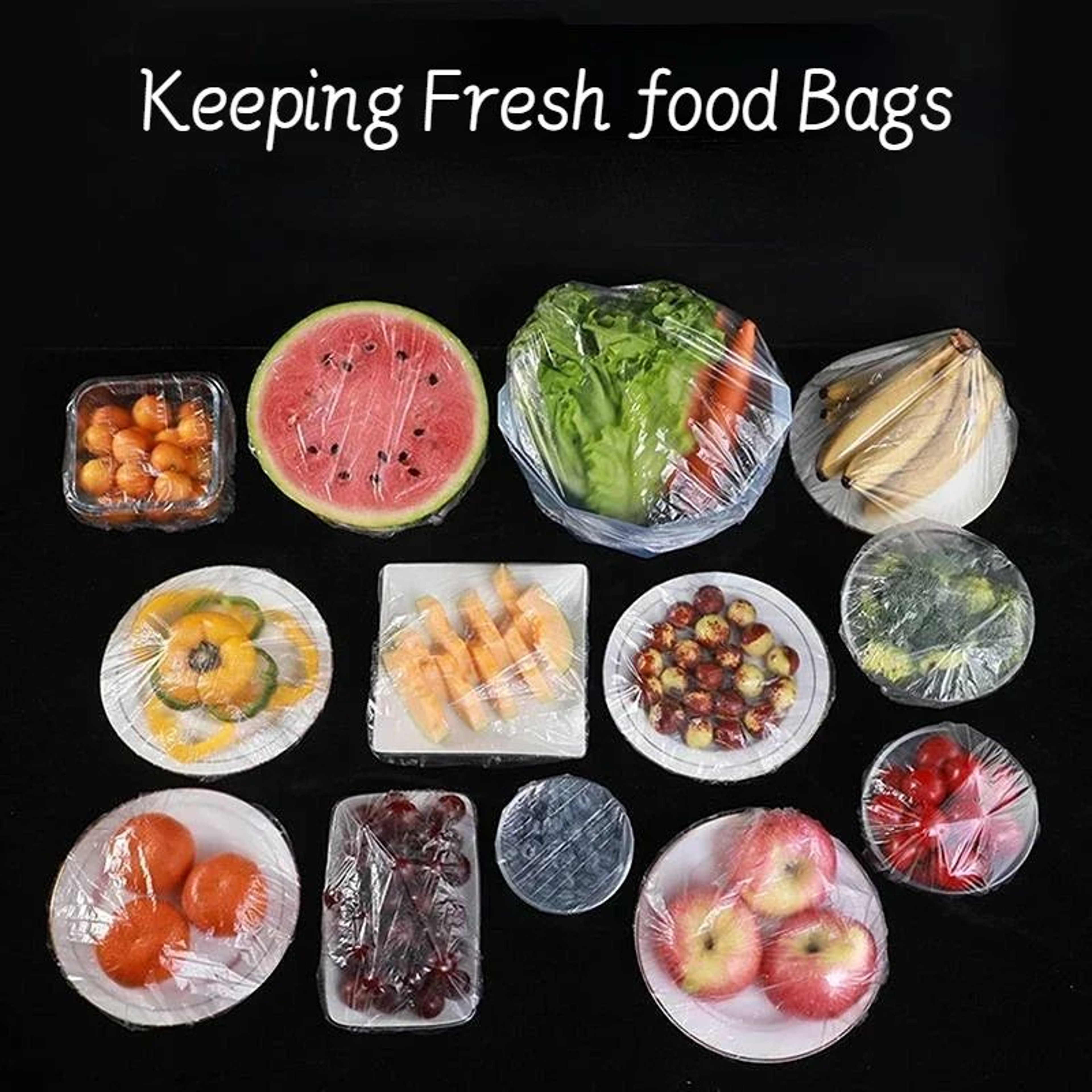 PE Fresh Food Storage Wrap Sheets  Disposable Stretch Bowl Covers For Fruit Vegetables  Leftover Fo 1