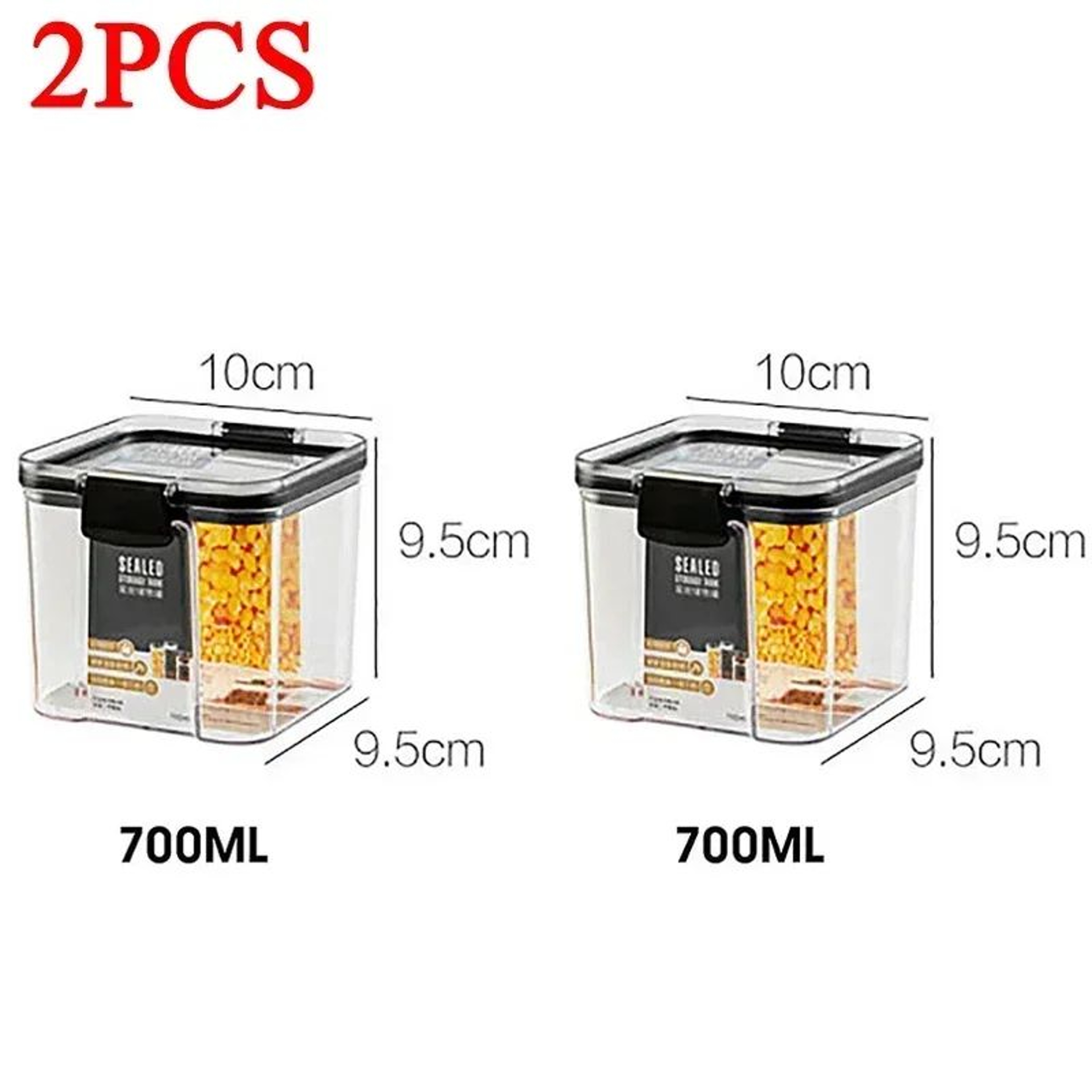 155609 Fl Oz Stackable Airtight Food Storage Containers  BPAFree PET Kitchen Pantry Jars For Cereal 9