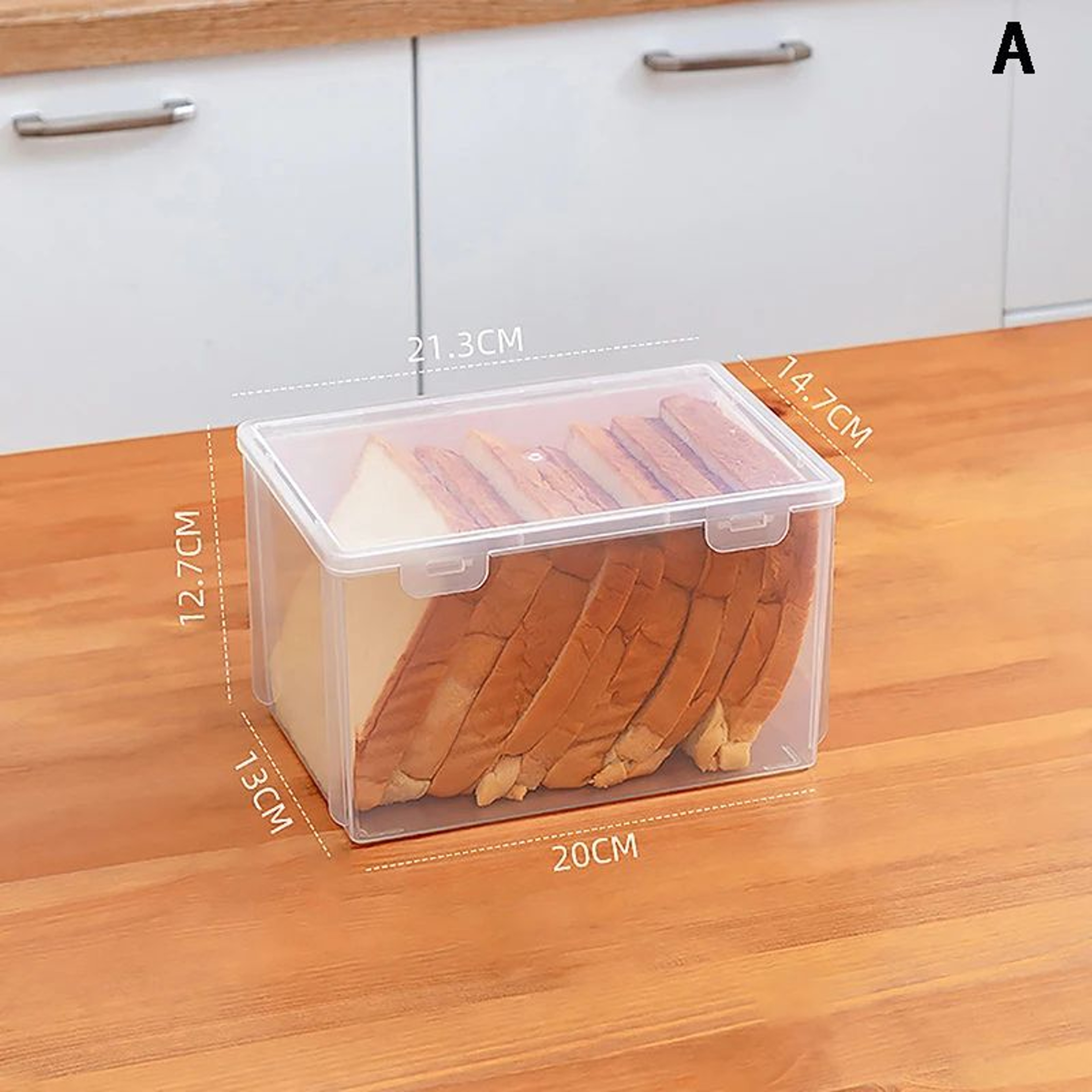 Clear Airtight Bread Storage Container  Plastic Bread Box For Kitchen Countertop Refrigerator  Bake 6