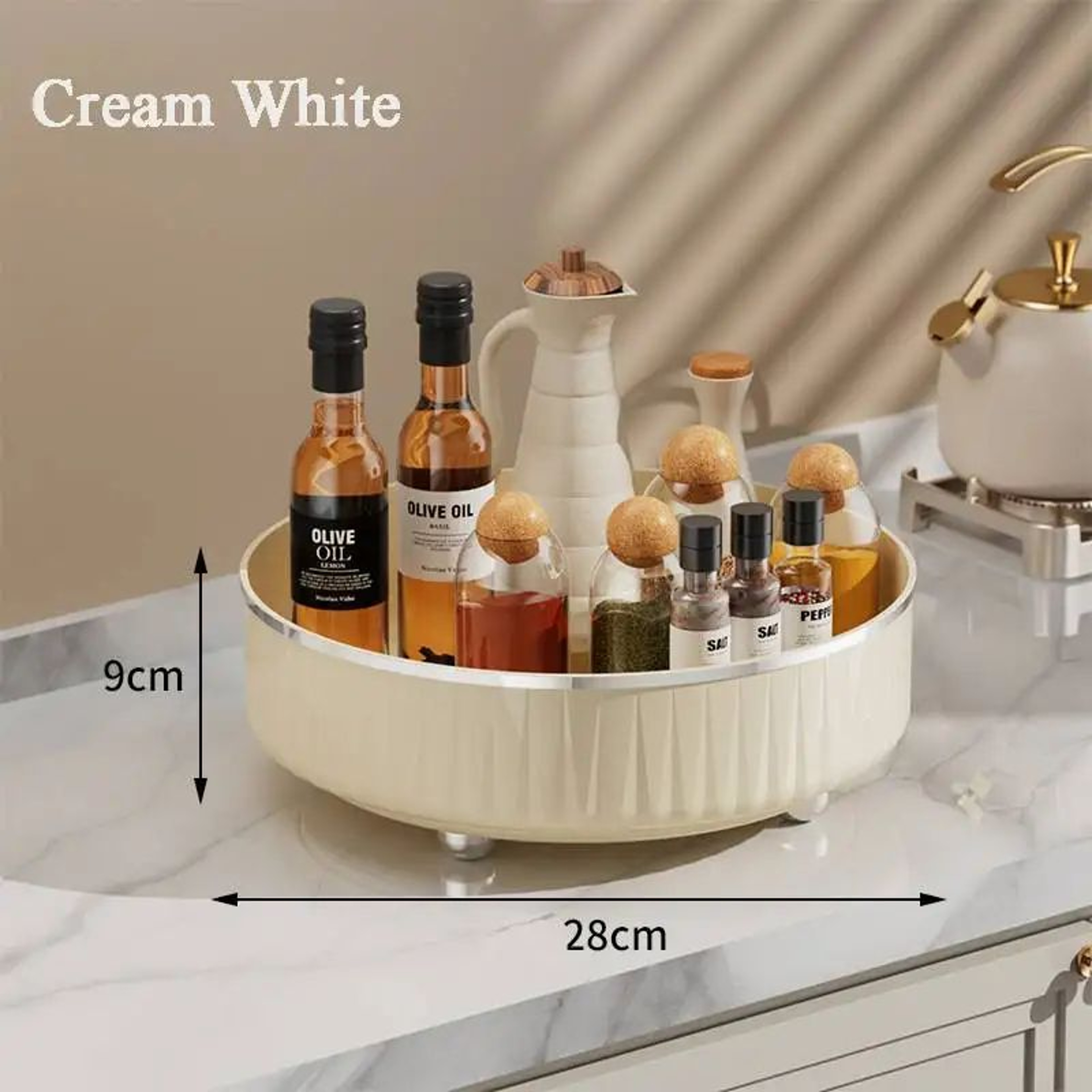 360 Rotating Spice Rack Organizer  NonSlip Lazy Susan Turntable Kitchen Cabinet Seasoning  Cosmetic 10