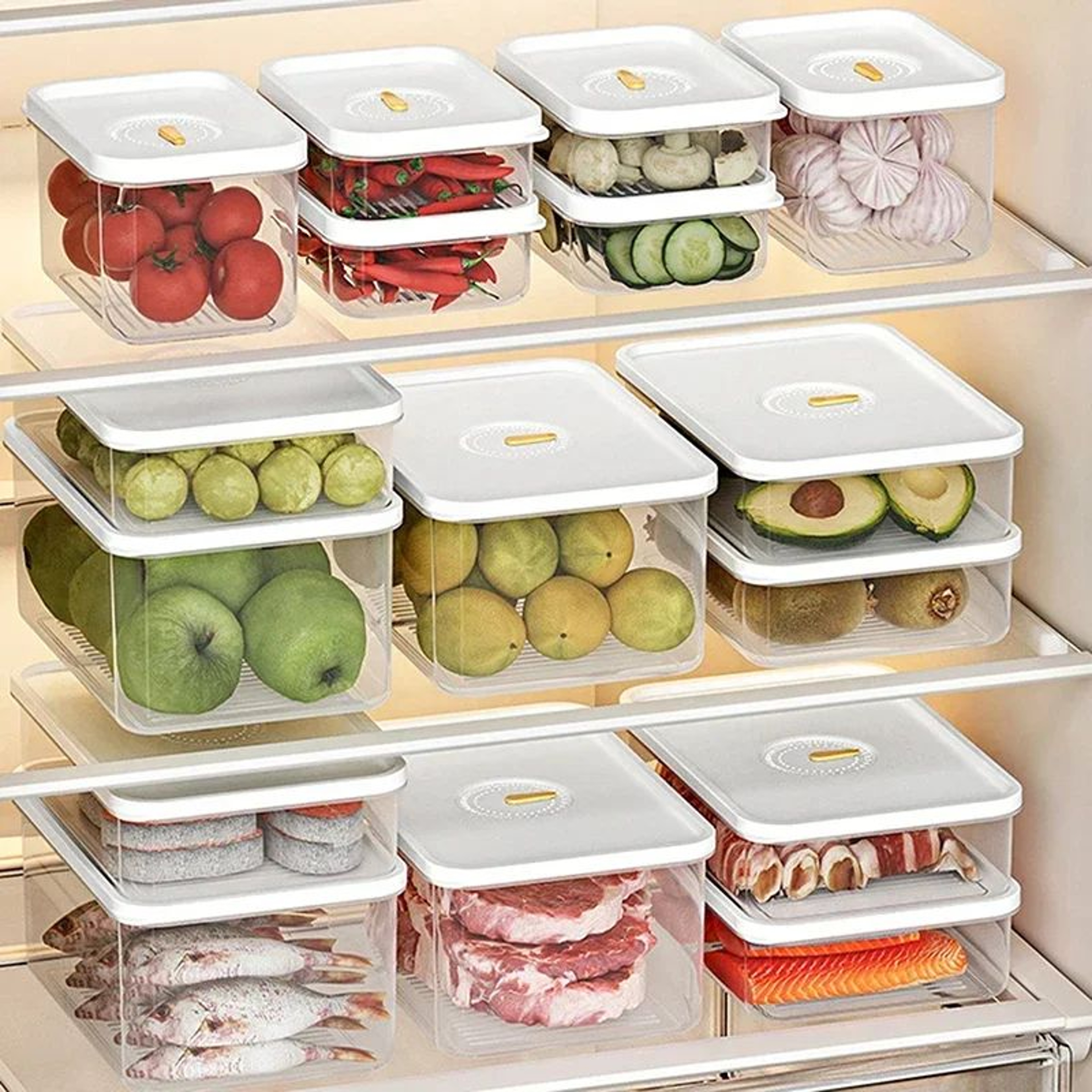 Transparent Lunch Meat Container  Refrigerator Food Storage Box With Lid For Cheese Cold Cuts Turke 2