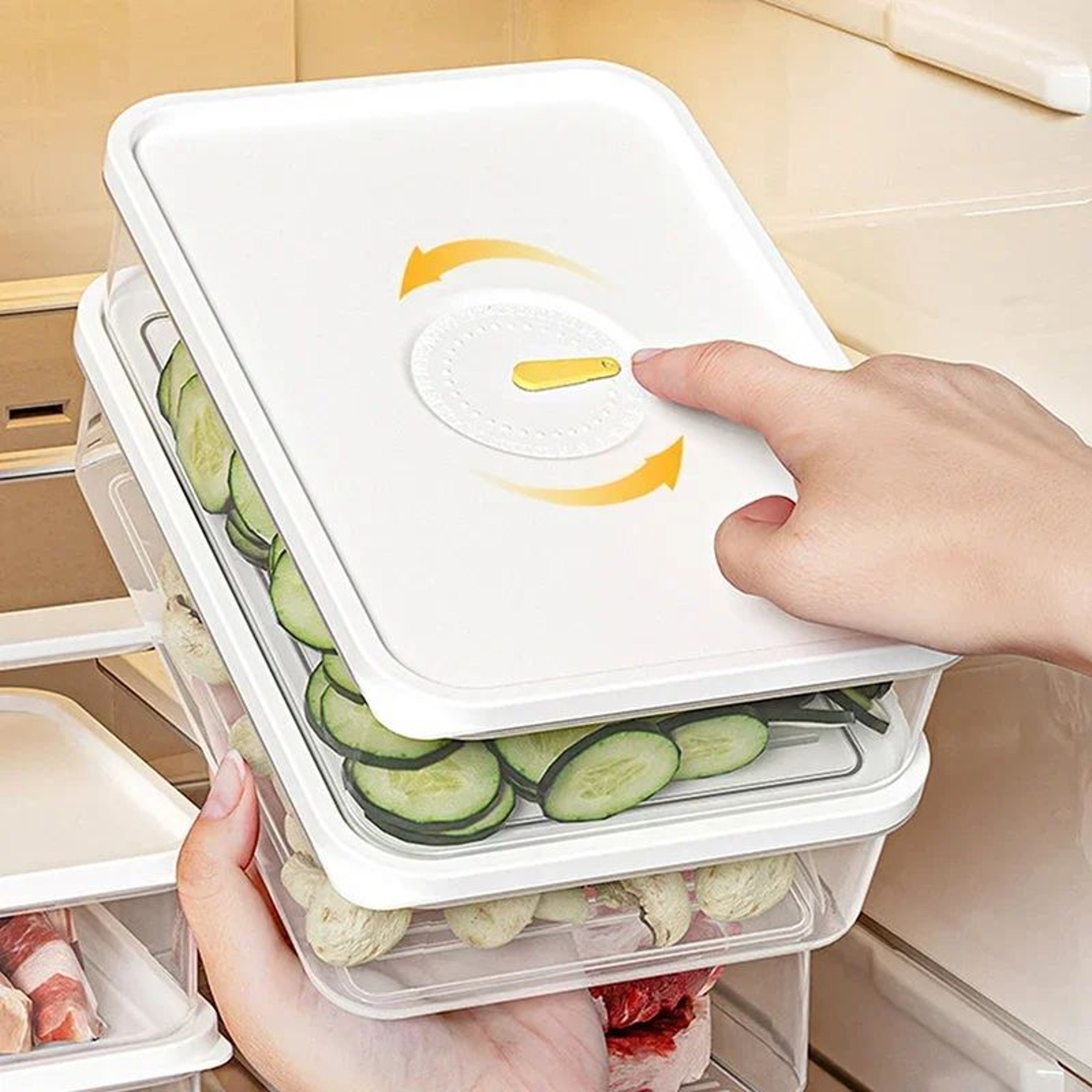 Transparent Lunch Meat Container  Refrigerator Food Storage Box With Lid For Cheese Cold Cuts Turke 3