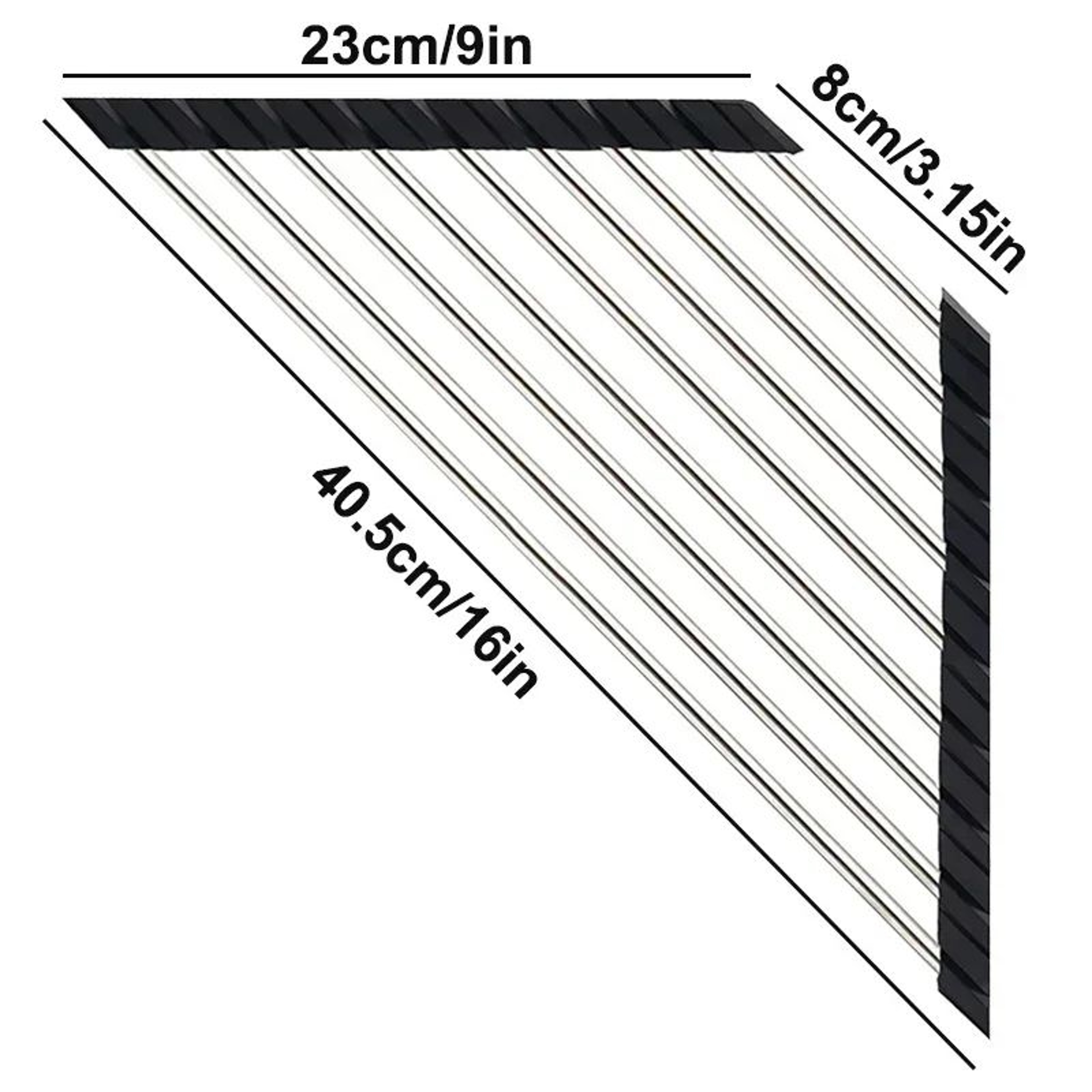 RollUp Triangle Dish Drying Rack  Foldable Over The Sink Drying Rack Stainless Steel Corner Sink Or 6