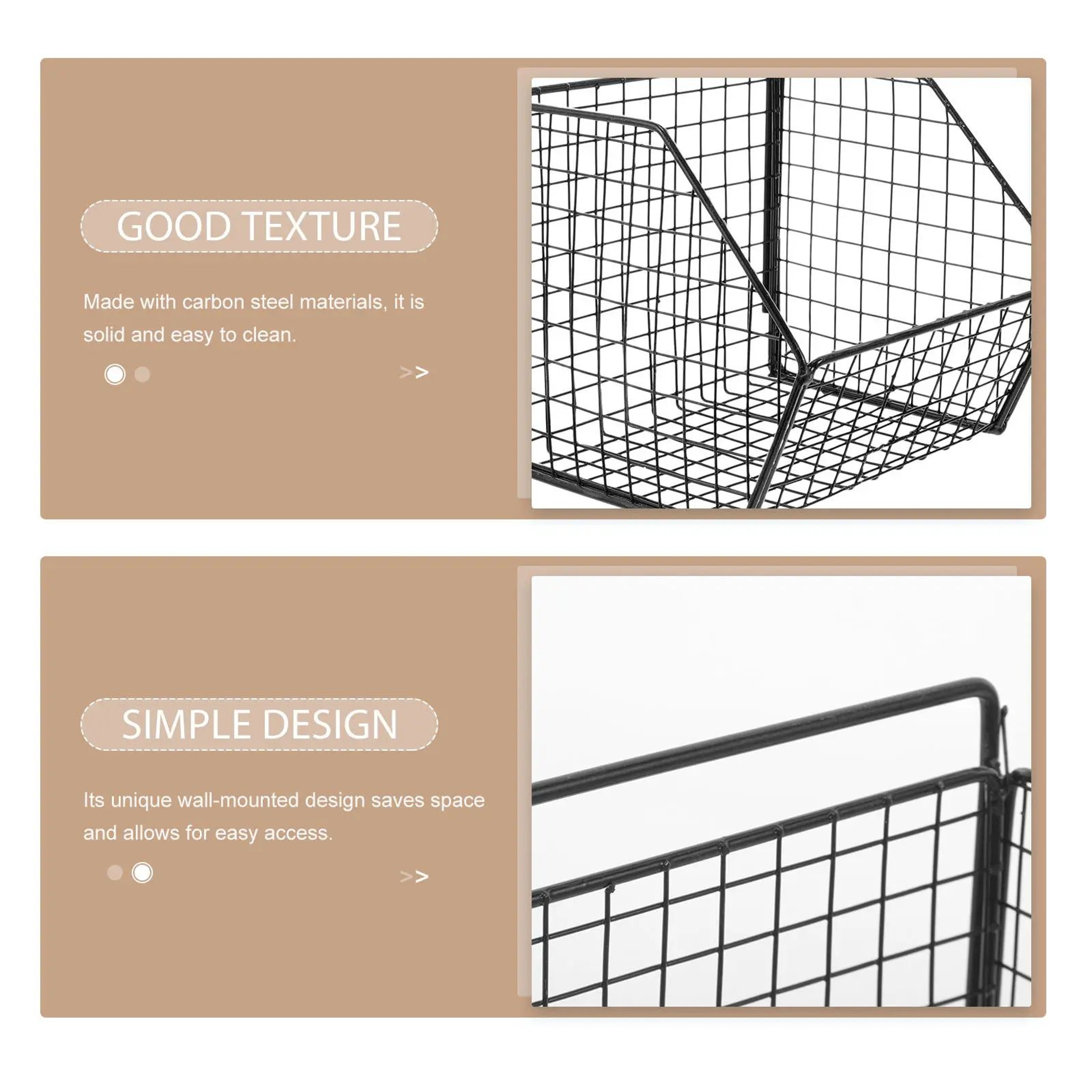 WallMounted Double Layer Fruit  Vegetable Storage Basket  Carbon Steel Kitchen Organizer Rack For P 3
