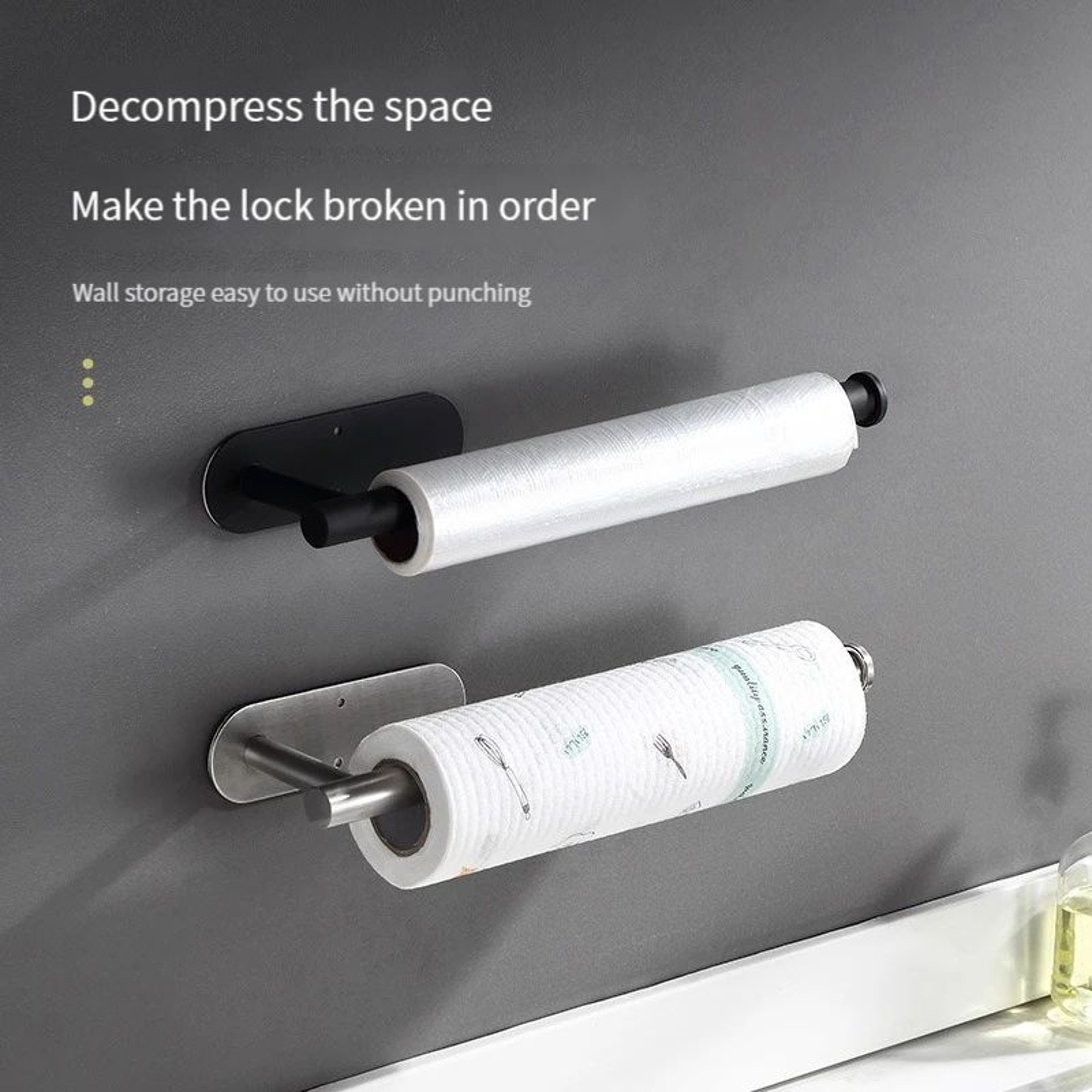 304 Stainless Steel Paper Towel Holder  SelfAdhesive WallMounted Kitchen Roll Holder For Paper Towe 4