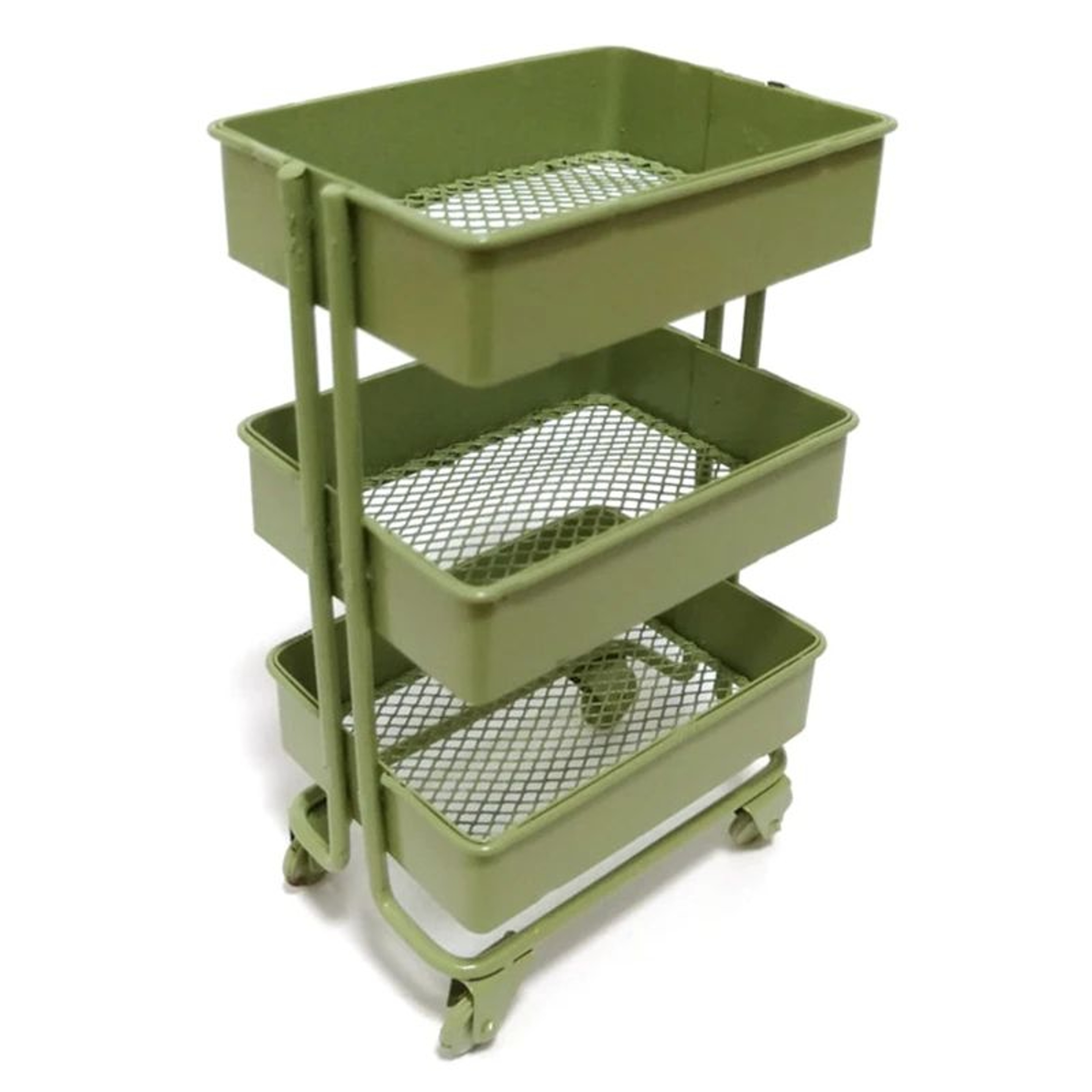 2025 Mini Dollhouse Trolley Rack  3Tier Metal Mini Bookshelf Display Shelf With Wheels For Dollhous 8