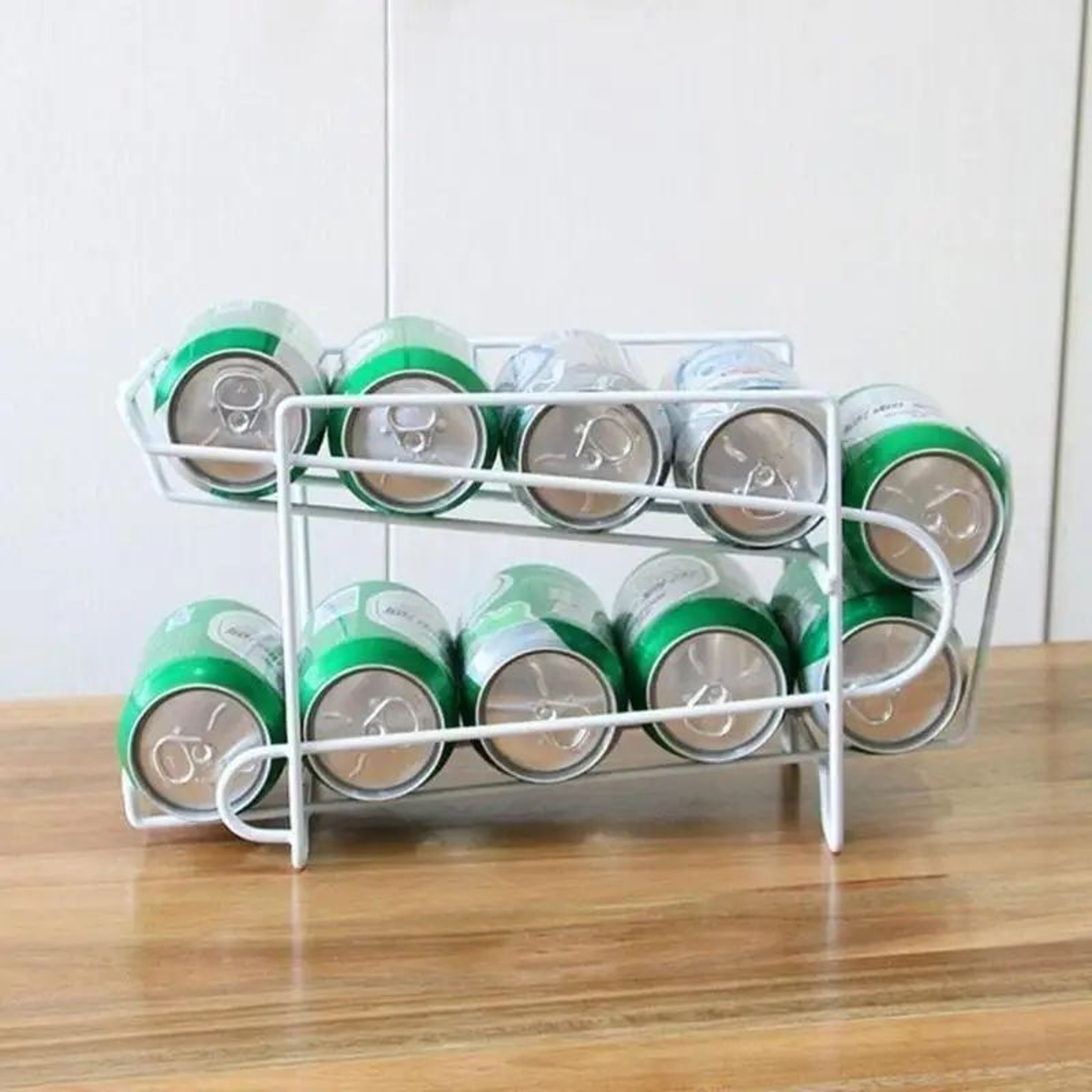 DoubleLayer Soda Can Organizer Rack  Rolling Beverage Storage Holder For Refrigerator Beer Cola  Dr 3