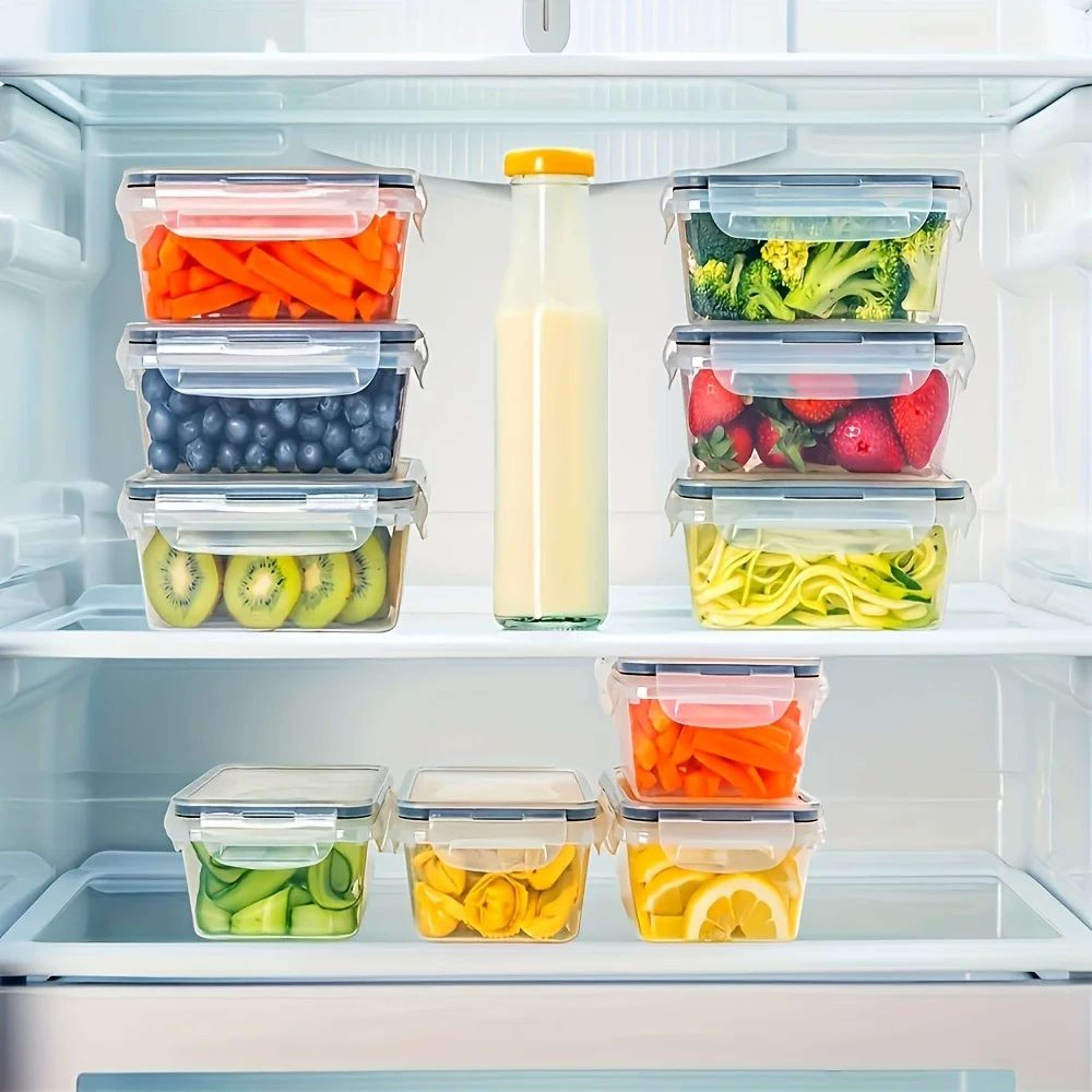 4 Pcs Airtight Food Storage Container Set  Plastic Pantry Organization Containers With Easy Snap Li