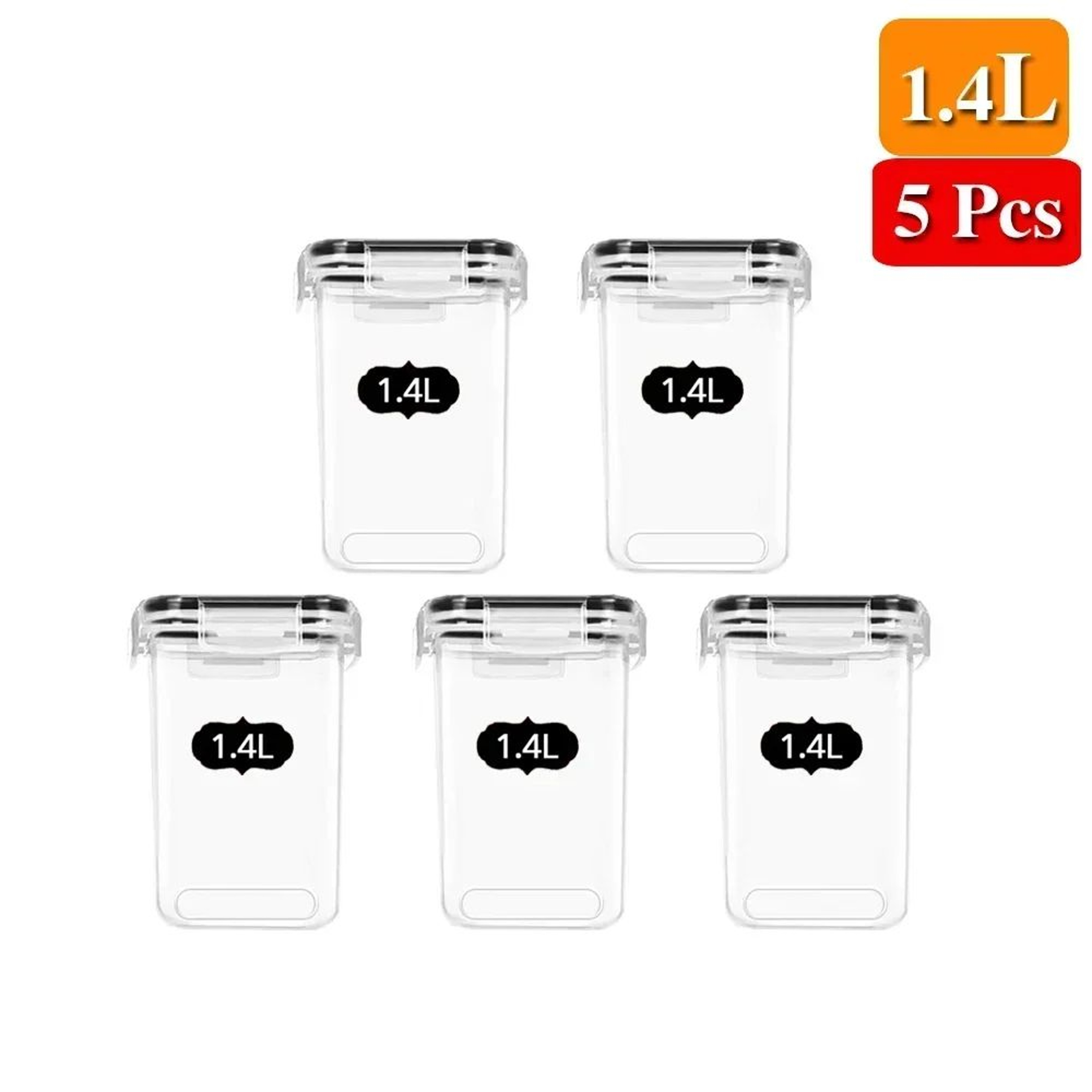 5 Pcs Food Storage Container Set  Airtight Kitchen Organizer With Lids For Refrigerator Pantry Nood 8
