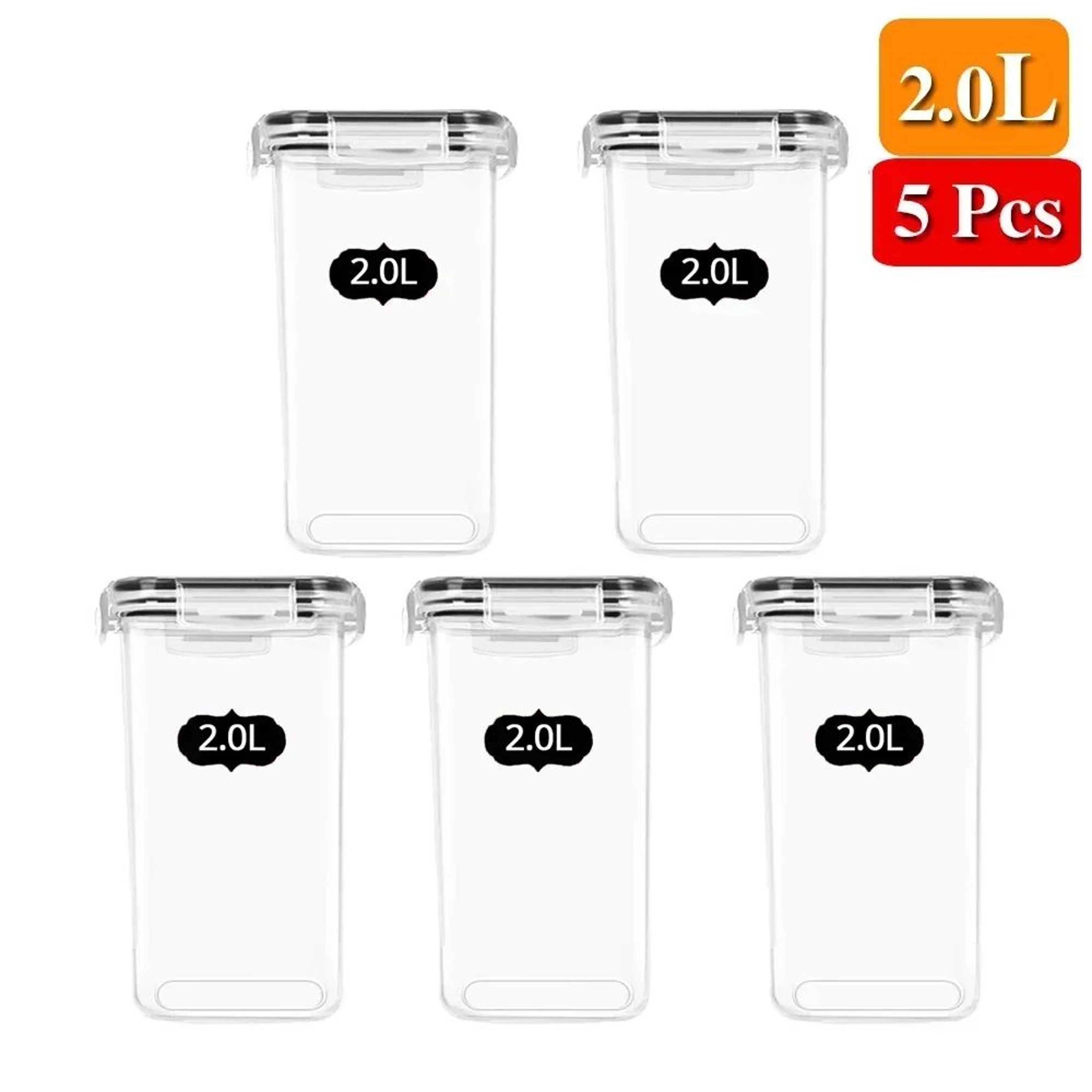 5 Pcs Food Storage Container Set  Airtight Kitchen Organizer With Lids For Refrigerator Pantry Nood 10