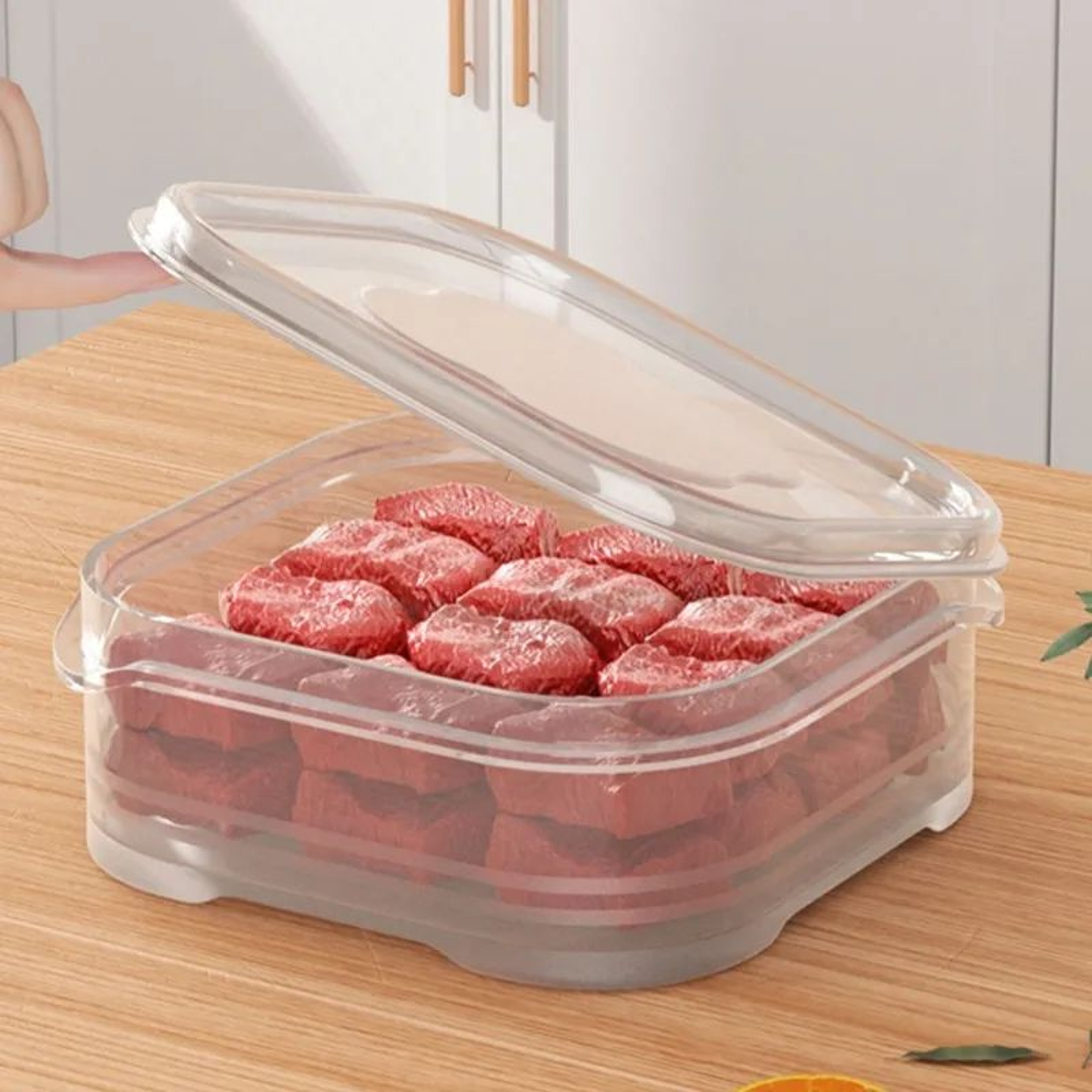 MicrowaveSafe Frozen Meat Storage Container  1184 Oz PP Food Preservation Box For Refrigerator Free 1