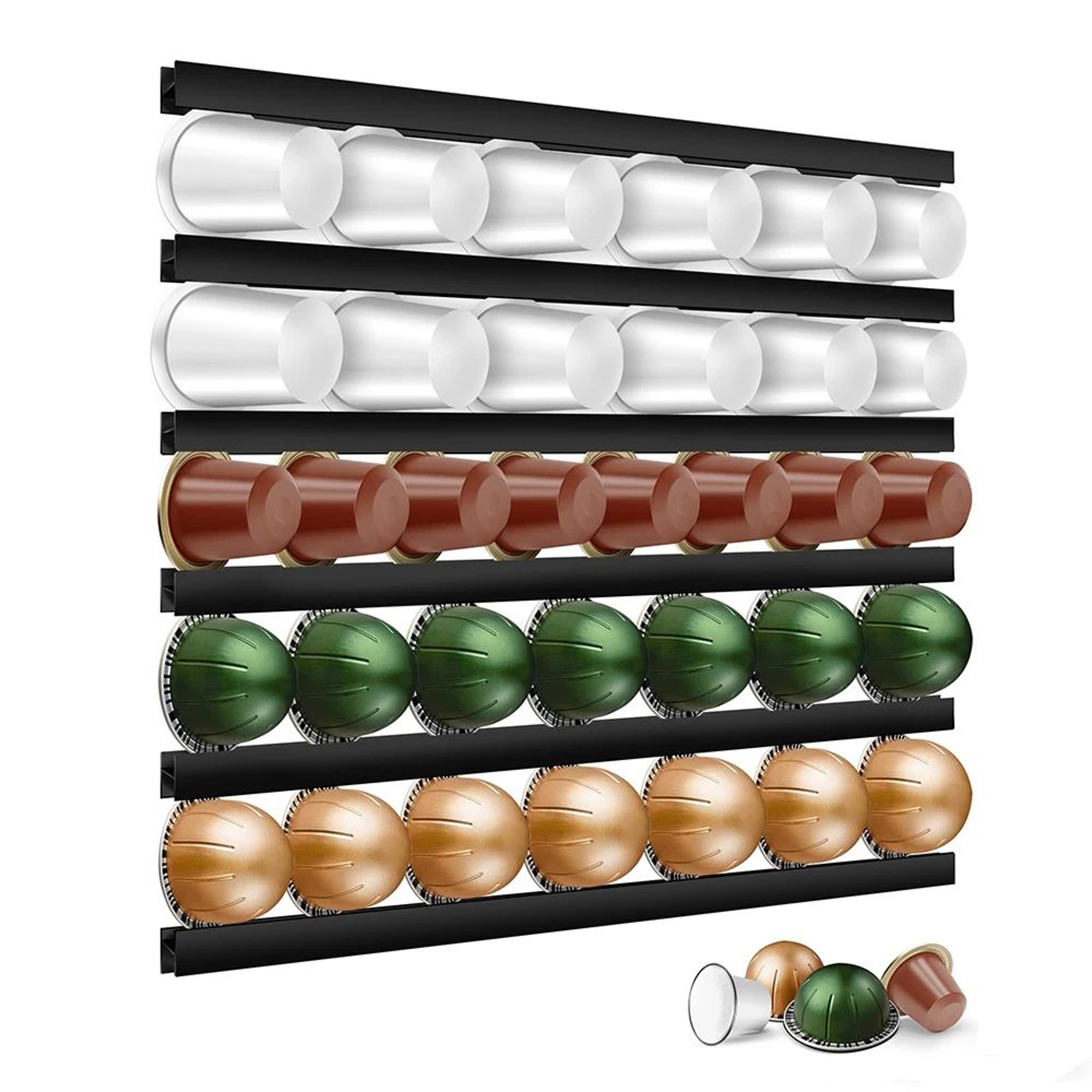 Universal Coffee Pod Holder  WallMounted Capsule Storage Rack For KCup Nespresso Dolce Gusto  Vertu 0