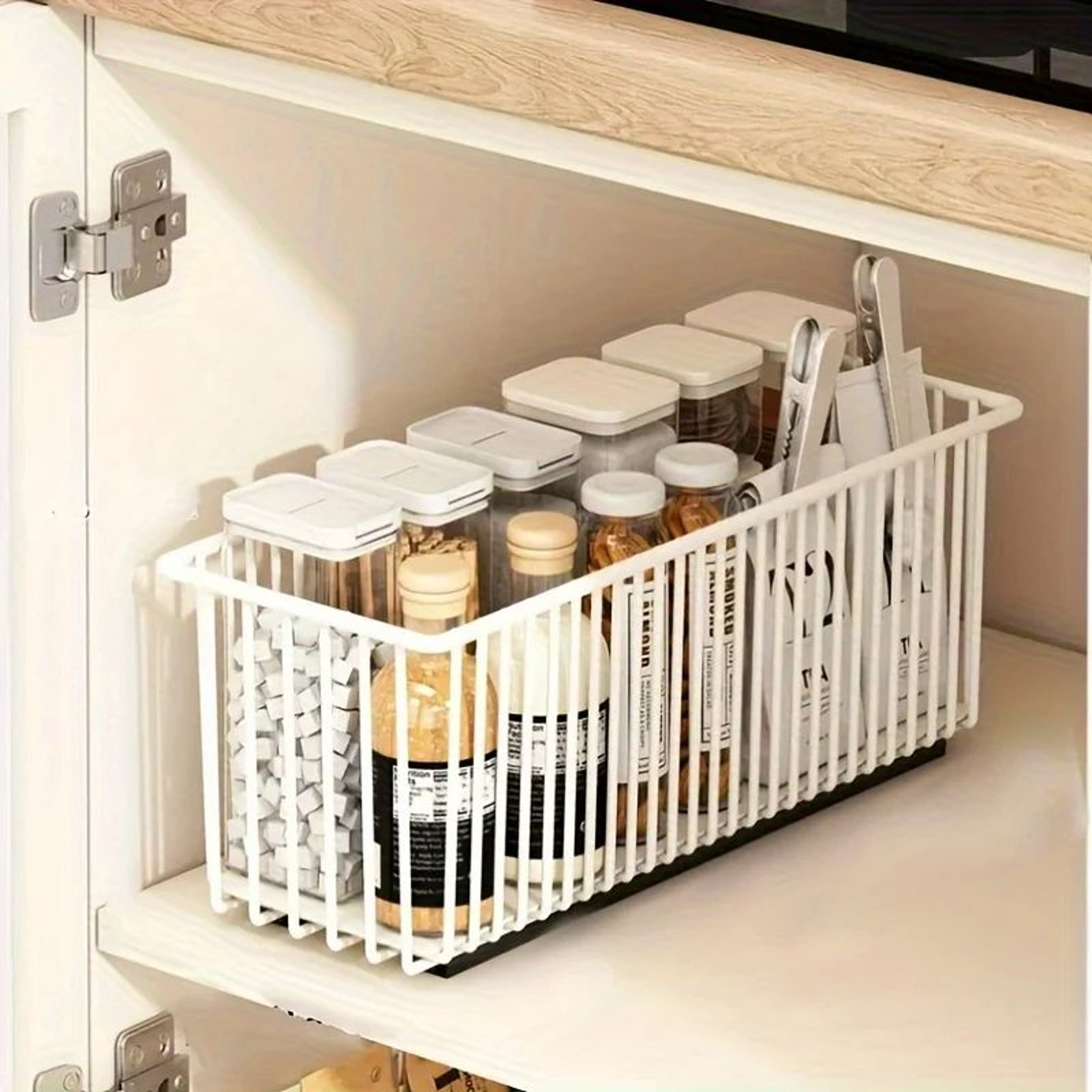 PullOut Cabinet Organizer Basket  Sliding Under Sink Storage Drawer Rack For Kitchen Cabinets Sideb 2