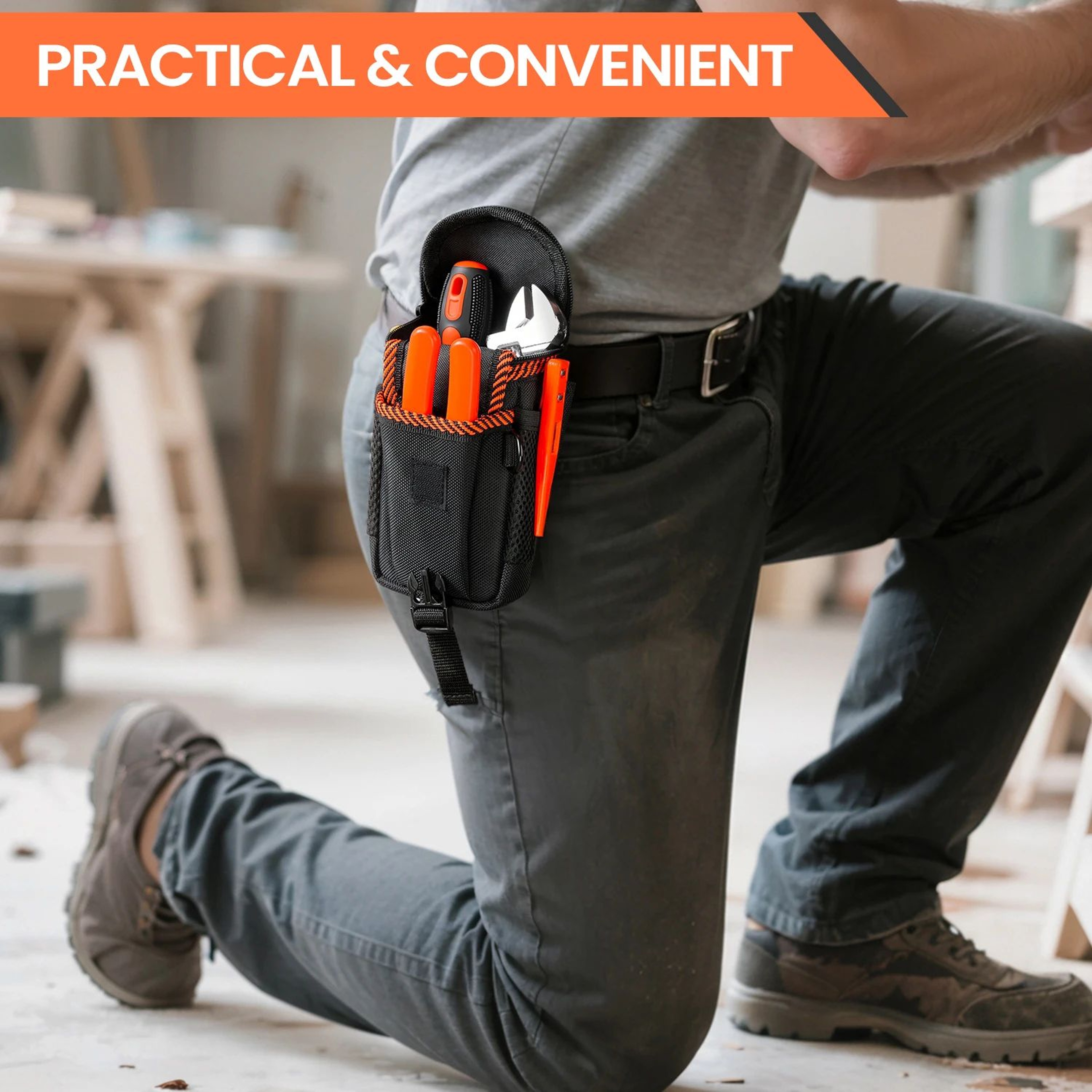 Tool Belt Pouch  Small Oxford Cloth Electrician Tool Pouch With Belt Clip Mini Tool Organizer For H